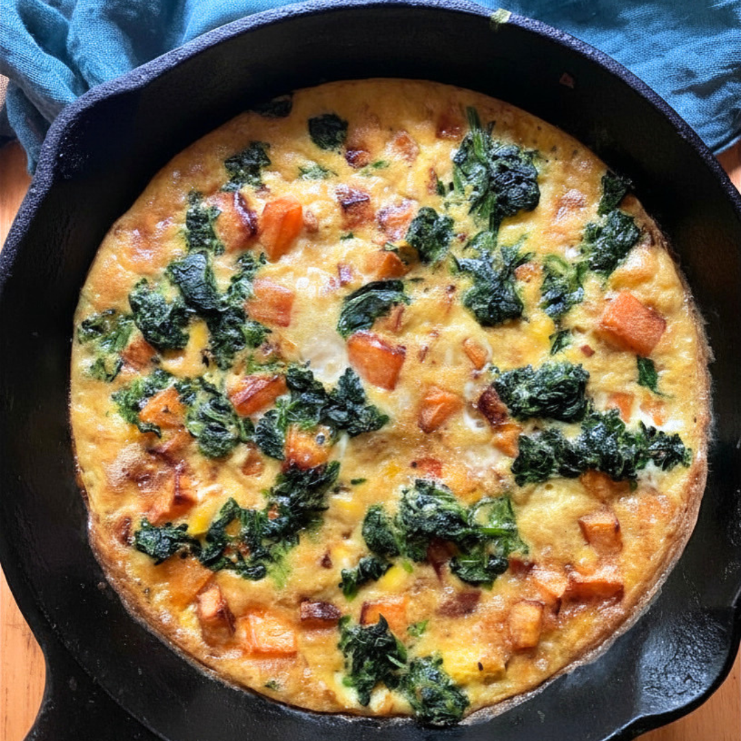 Sweet Potato Spinach Frittata