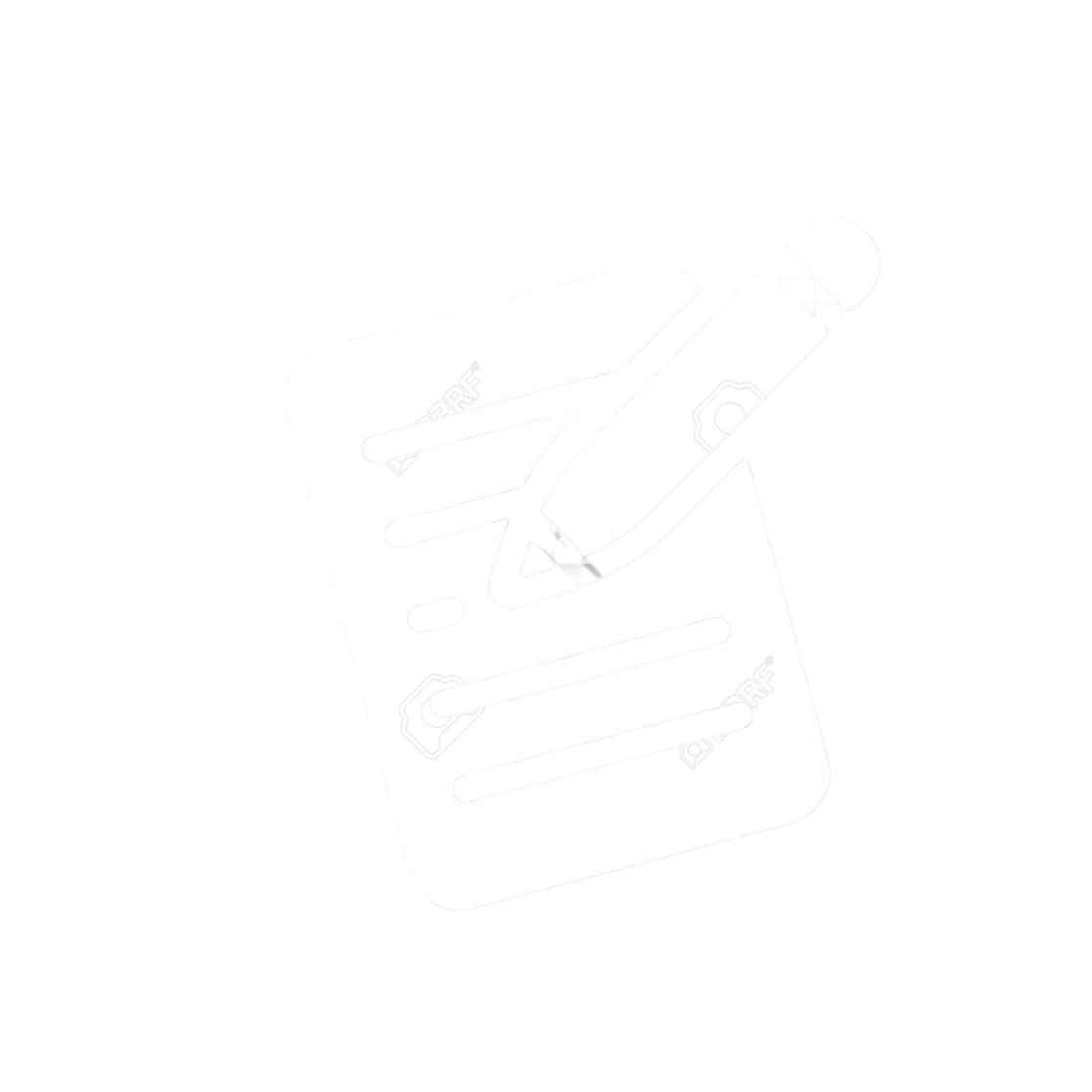 Icon of a paper with text lines and a pencil on a black background