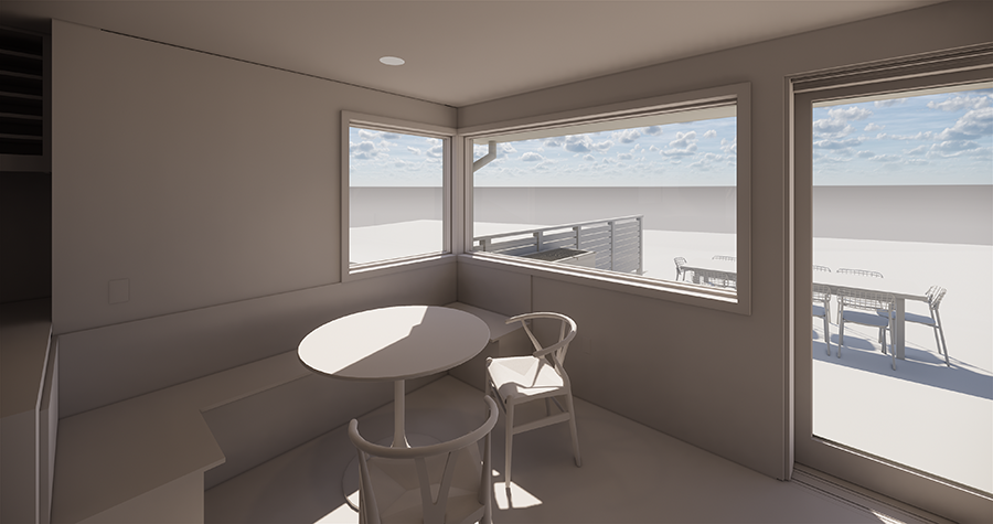 digital plan of kitchen nook