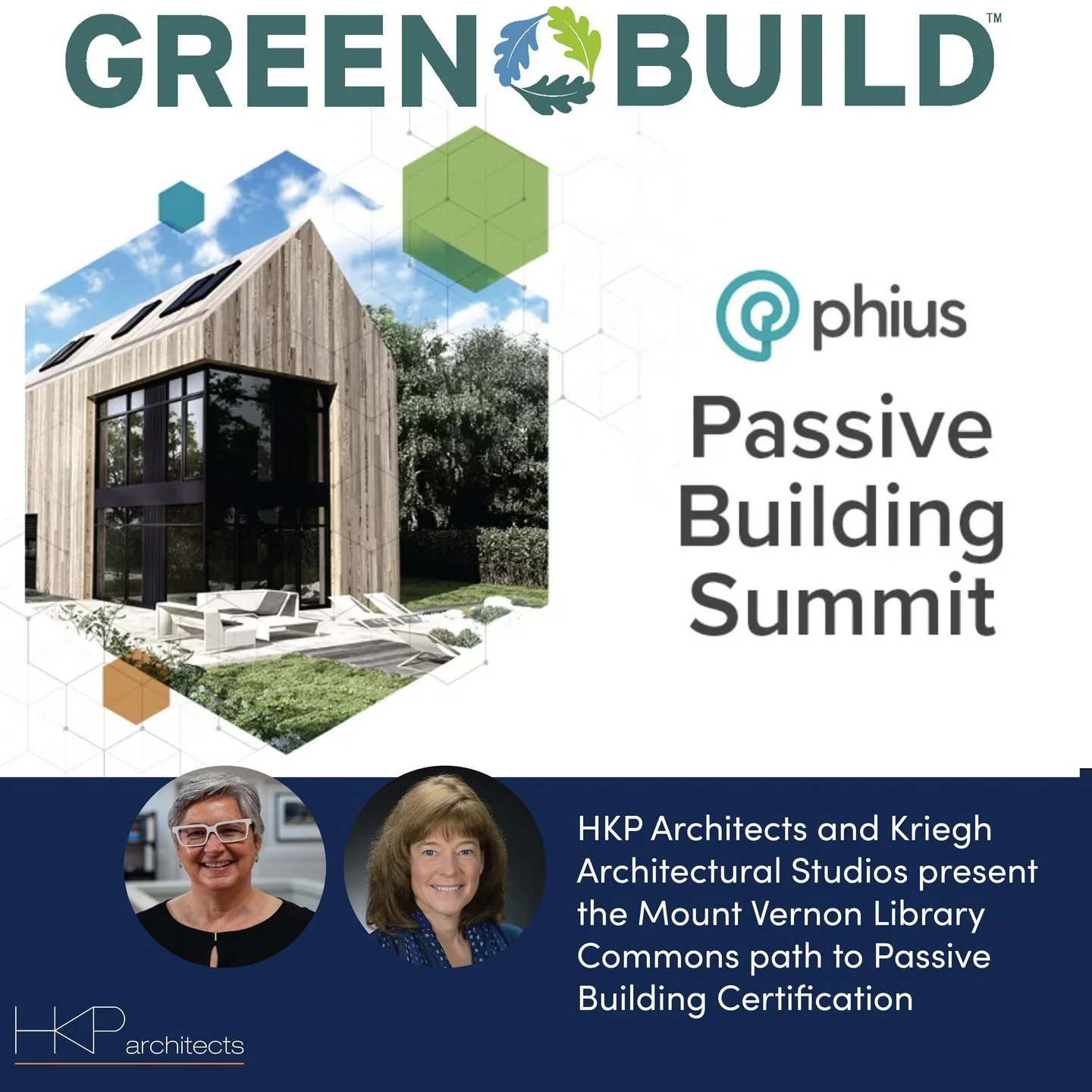 HKP is thrilled to be presenting along with Kriegh Architectural Studios at this year's Greenbuild conference in Los Angeles as part of the Passive House Summit on November 4th. Looking forward to sharing our experiences on the Mount Vernon Library C