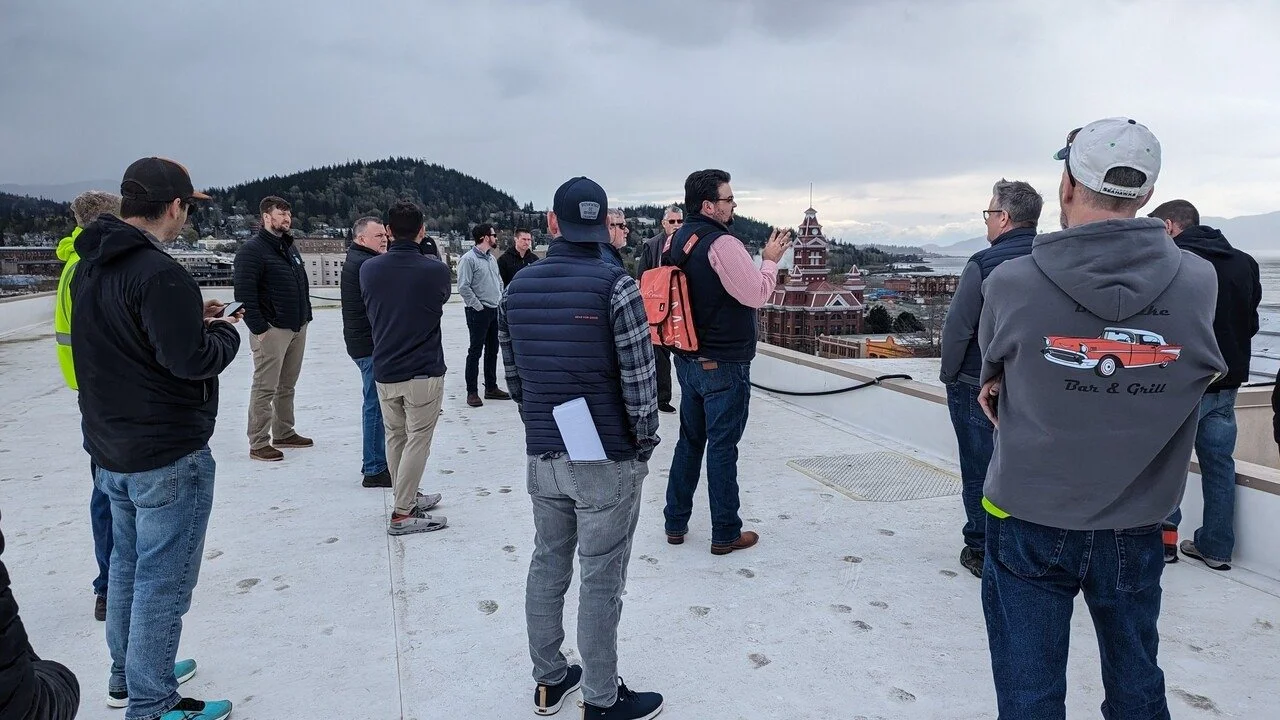 HKP is excited to be working on the third major envelope repairs project for the Whatcom County Courthouse!

Work on this project aims at completing all remaining EIFS and roof repairs on both the North and South elevations of the building, and is an