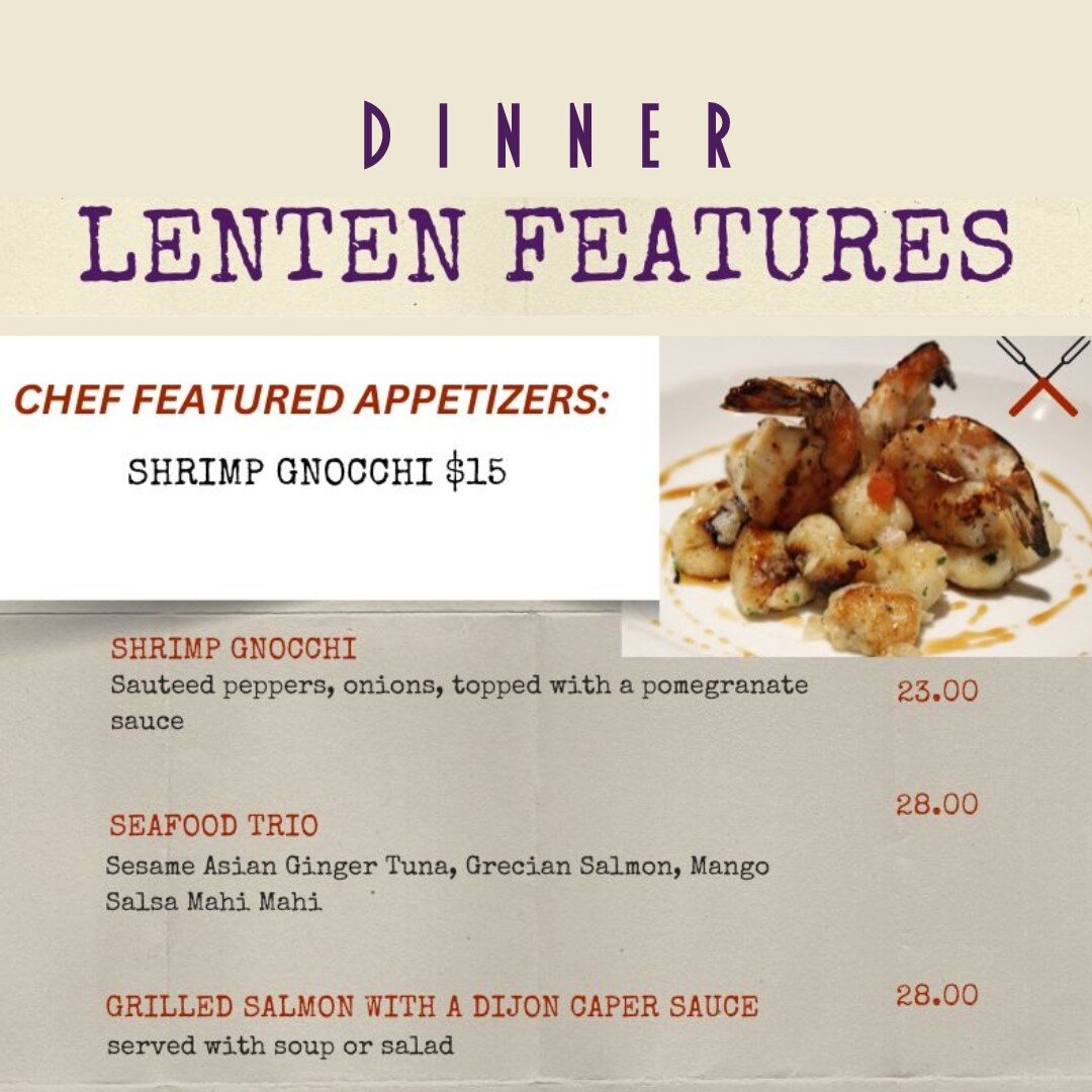 Join us for Lent Lunch &amp; Dinner Features at Ike's Restaurant! Indulge in delicious options crafted specially for the season. From fresh seafood to flavorful vegetarian dishes, we have something for everyone during this Lenten season.✝️

We're #Op