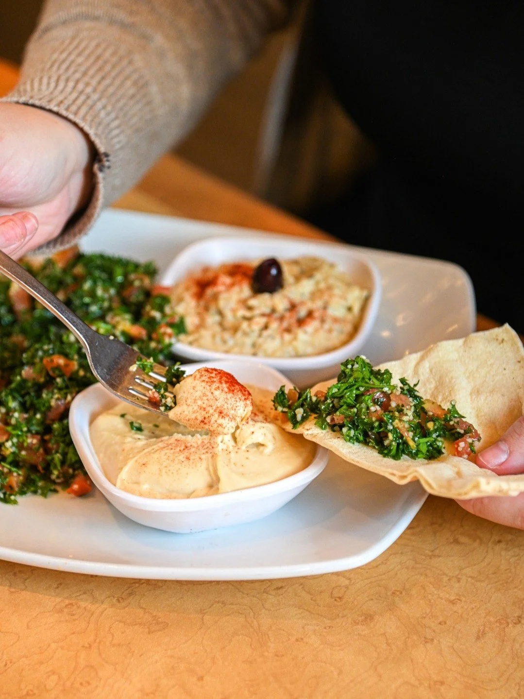 When the hummus is creamy, the tabbouleh is fresh, and the pita is warm &mdash; you know you&rsquo;re in the right place 🤍 Fresh ingredients, bold spices, and flavors that keep you coming back for one more bite. 🤤

🕚 Open today 11am-9pm
📲 Order o