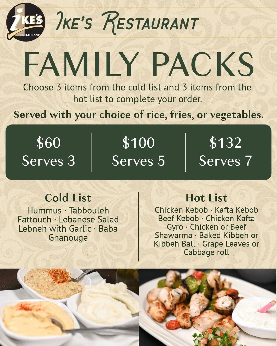 The easiest way to feed everyone&mdash;and make it memorable 👀
Our Family Packs are packed with flavor, variety, and just the right amount of everything.

From fresh, vibrant cold dishes to hot, grilled favorites made to order, every item is made wi