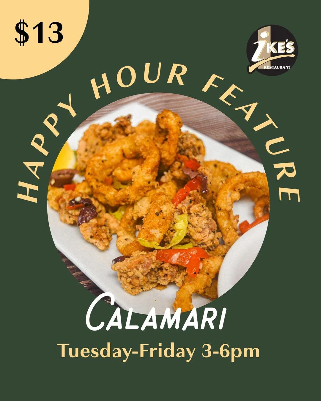 Happy hour just got a lot crispier 👀🔥

Our Calamari is served golden, flavorful, and made for sharing&hellip; or keeping all to yourself 🤭🤌 Pair it with your favorite drink and make the most of happy hour Tuesday&ndash;Friday from 3&ndash;6pm 🍸
