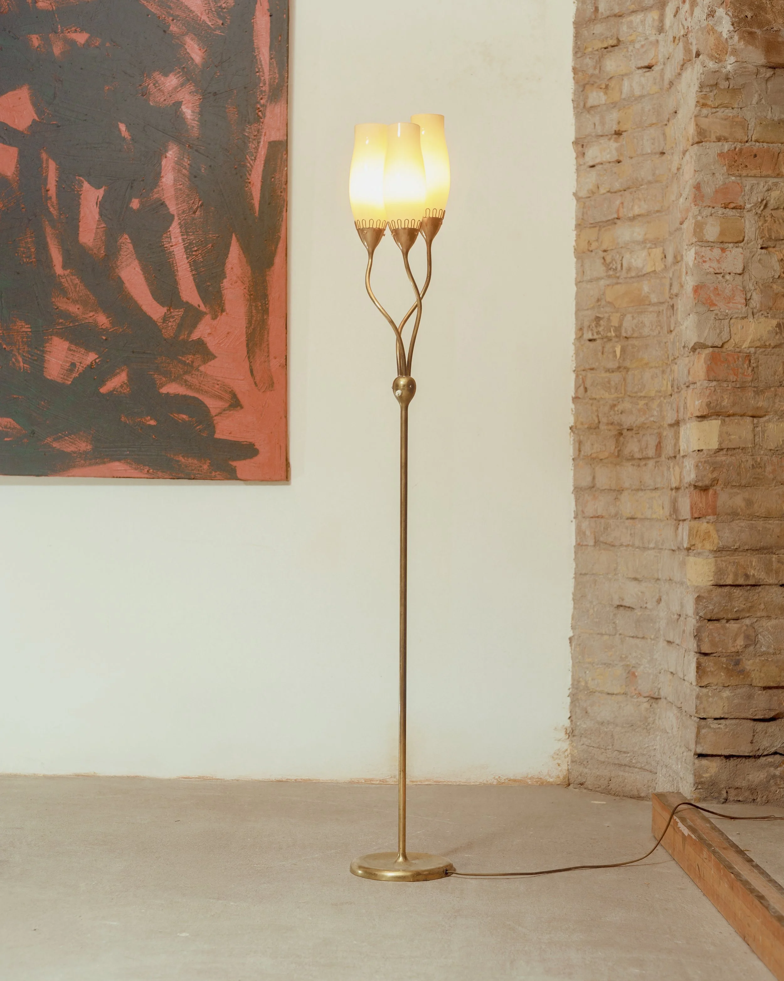 Mauri Almari '62046' Brass Floor Lamp for Idman 1950s