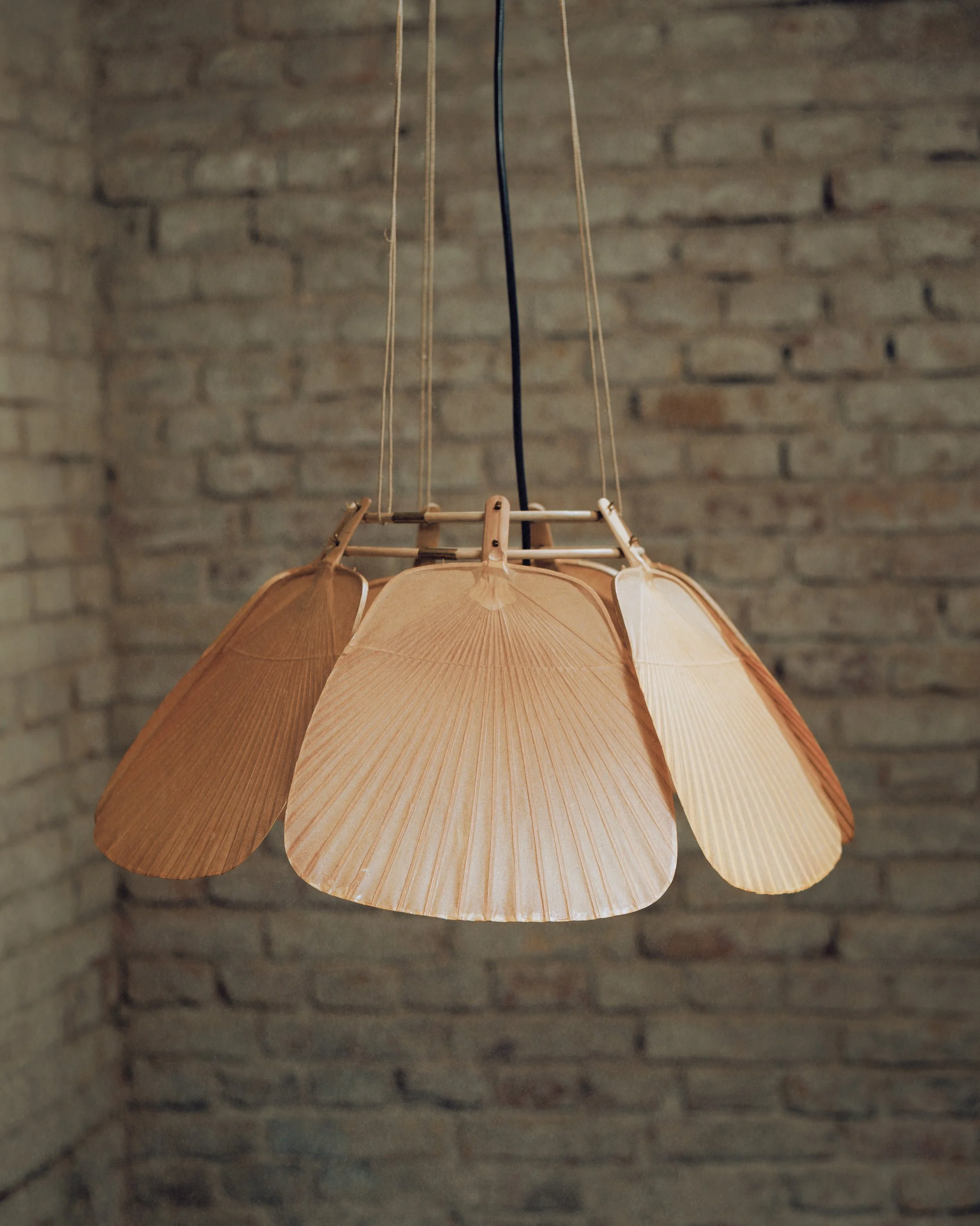 Ingo Maurer 'Uchiwa' Chandelier, Germany, 1970s