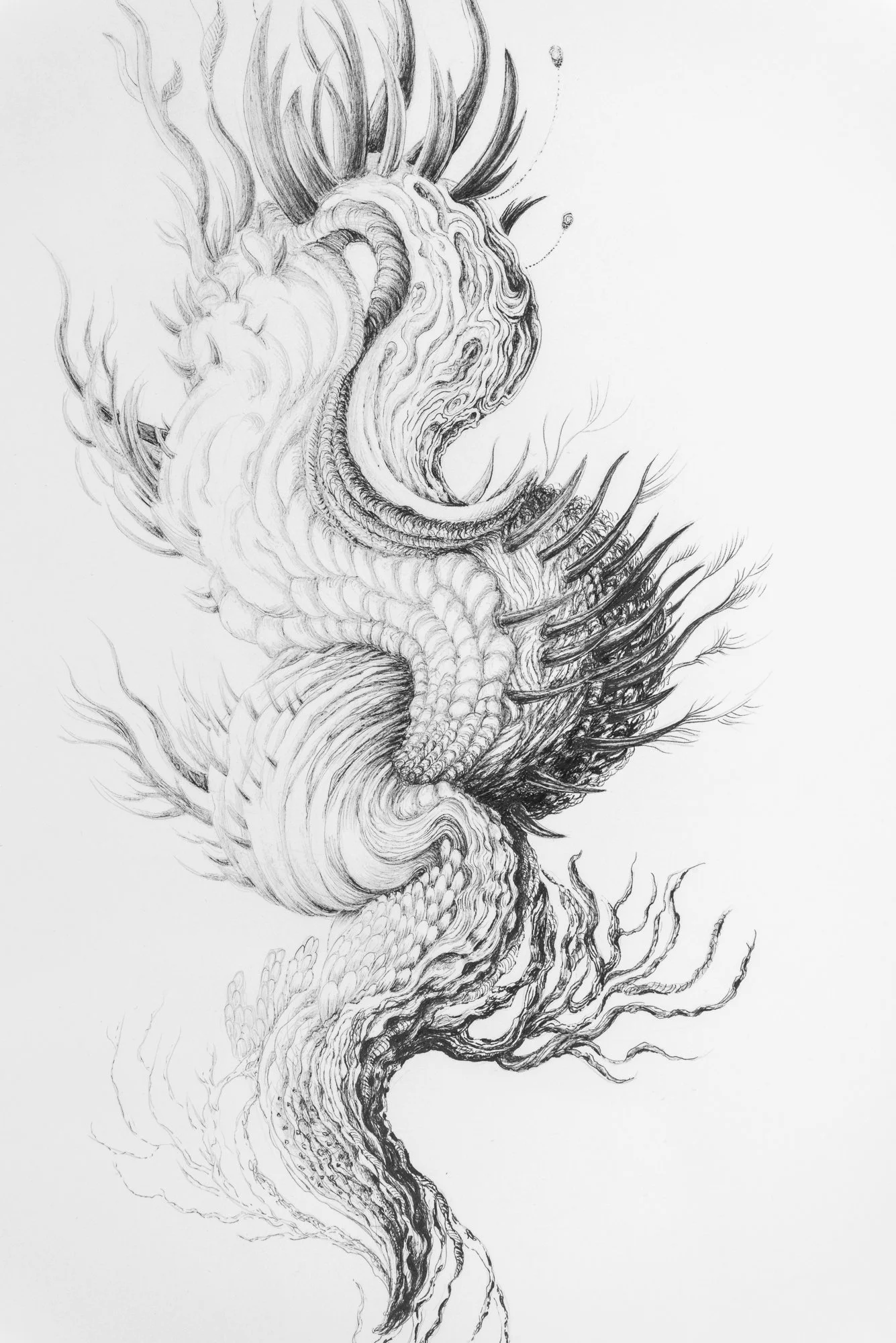 Agrégats 6, 2025, encre pigmentaire sur papier Clairefontaine lisse 250g, 42 x 29,7 cm, crédit photo Paul Hennebelle, @_flaneur_studio