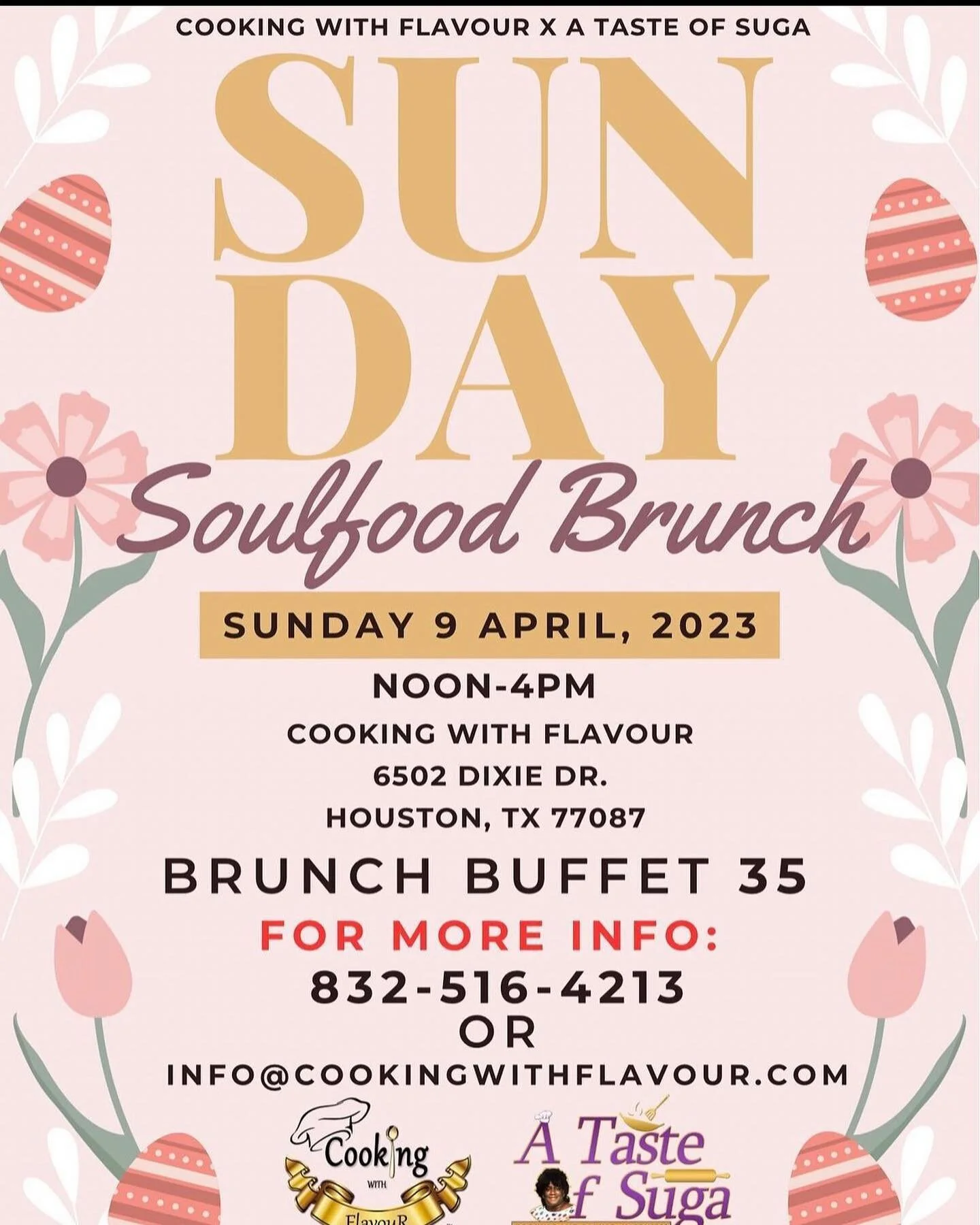 Don&rsquo;t have anything to do on this beautiful Easter morning/afternoon!! Come enjoy an amazing brunch with @cooking.with.flavour ! You won&rsquo;t be disappointed. Plus, you can get your sweet tooth satisfied with us. @peanutpralines will definit