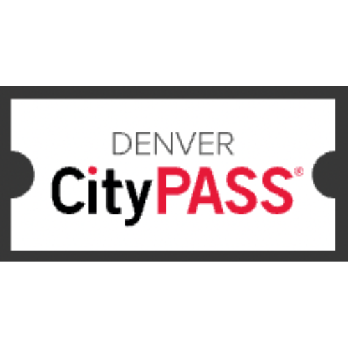Logo of Denver CityPASS, featuring black and red text on a ticket-shaped design.