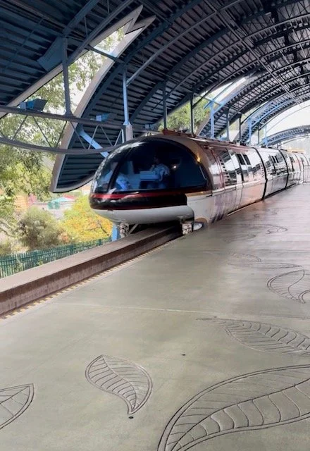 a train held up in the sky