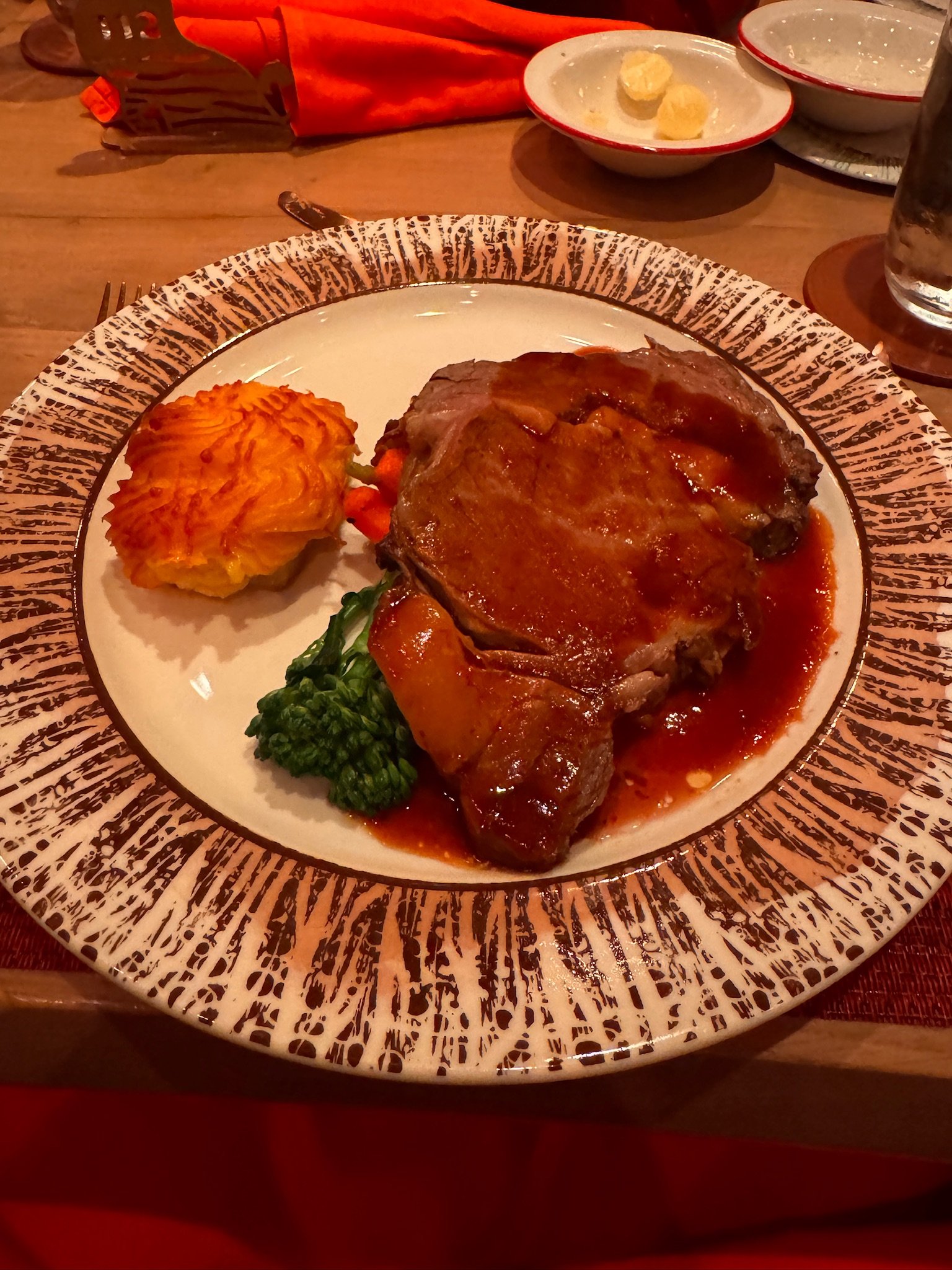 a plate of steak
