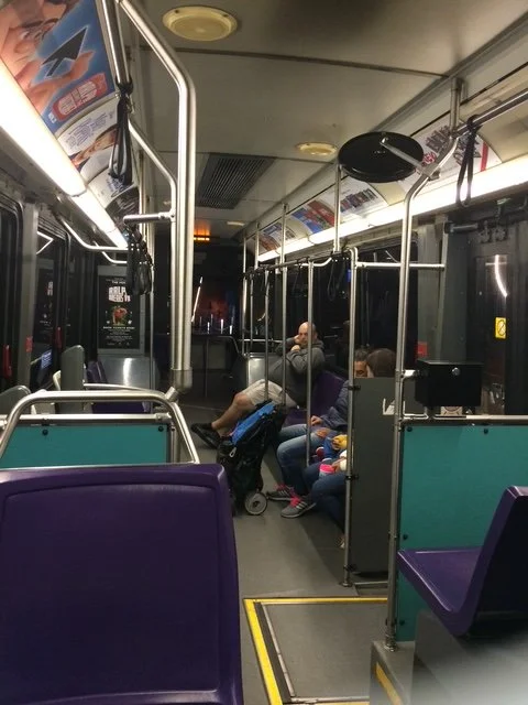 interior of a disney bus