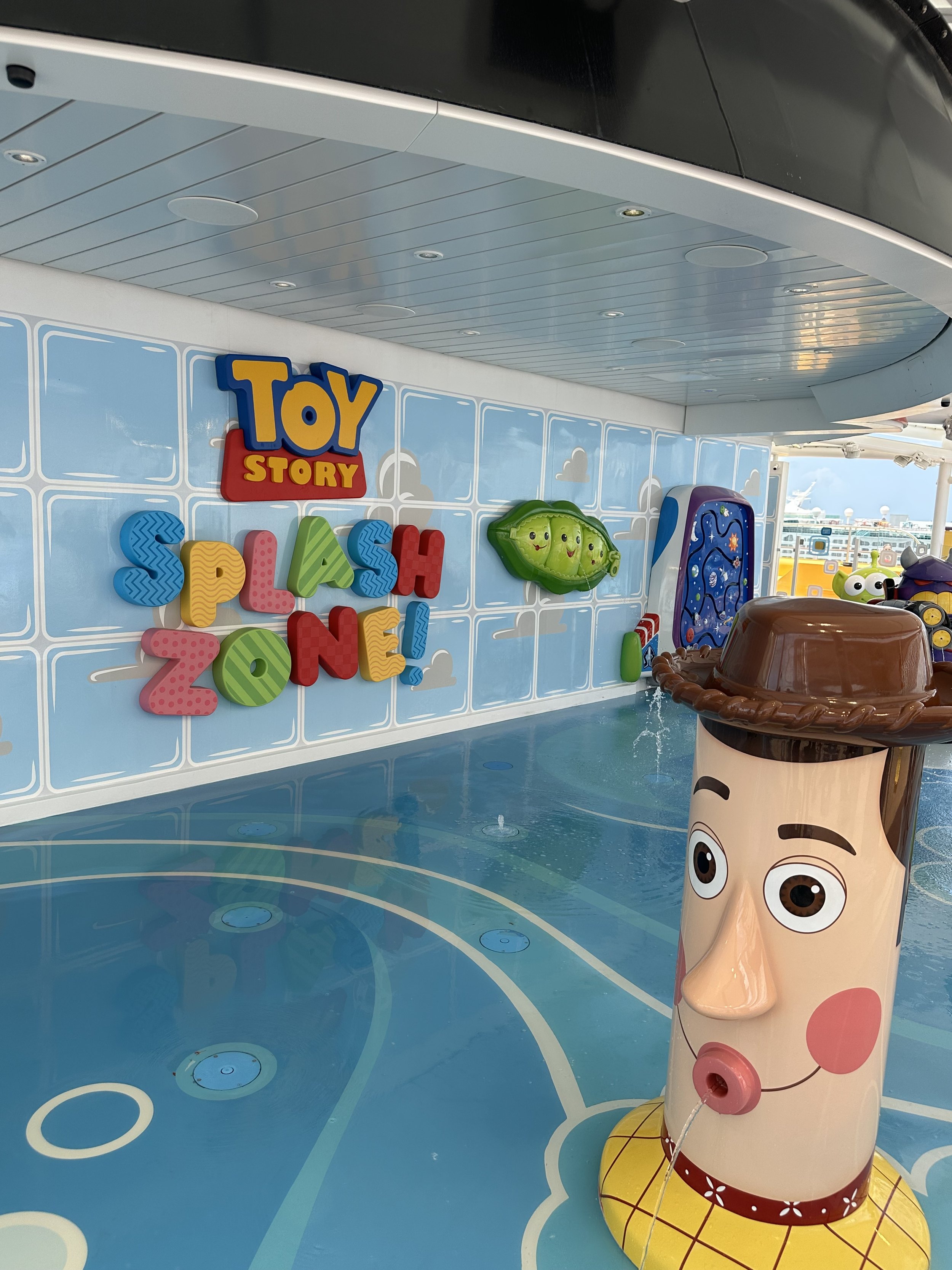 a kids splash zone with a Toy Story themed
