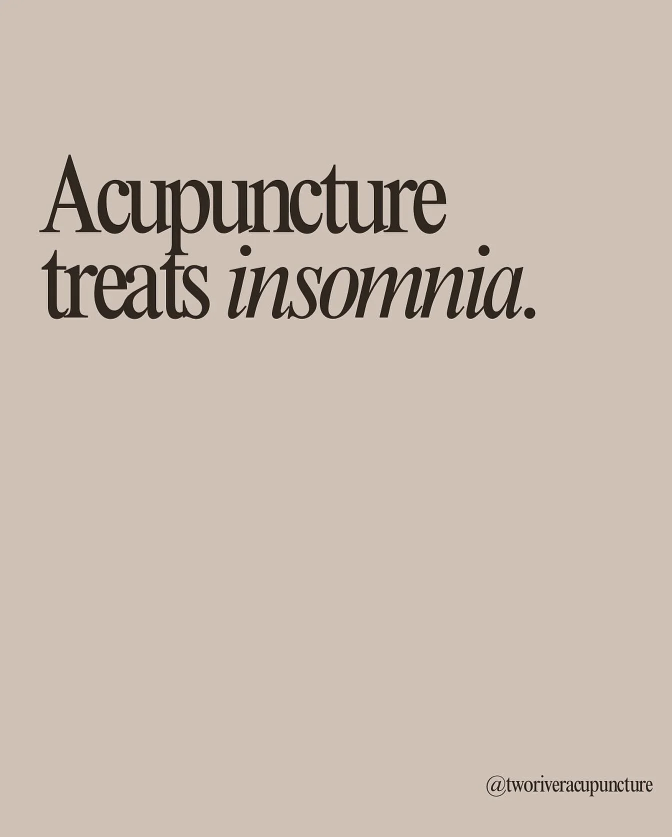| ACUPUNCTURE FOR MORE ZZZZZs |

☁️Acupuncture works by regulating your nervous system&mdash;reducing cortisol, balancing melatonin, and releasing natural endorphins. It&rsquo;s like hitting the body&rsquo;s reset button, so you can finally unwind an