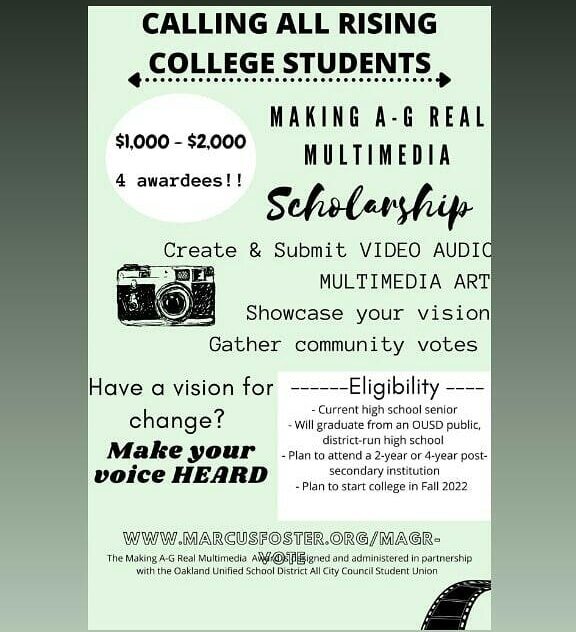 Have you applied? Calling all creative students!!!! www.marcusfoter.org/magr-vote

Flyer by: Irea V