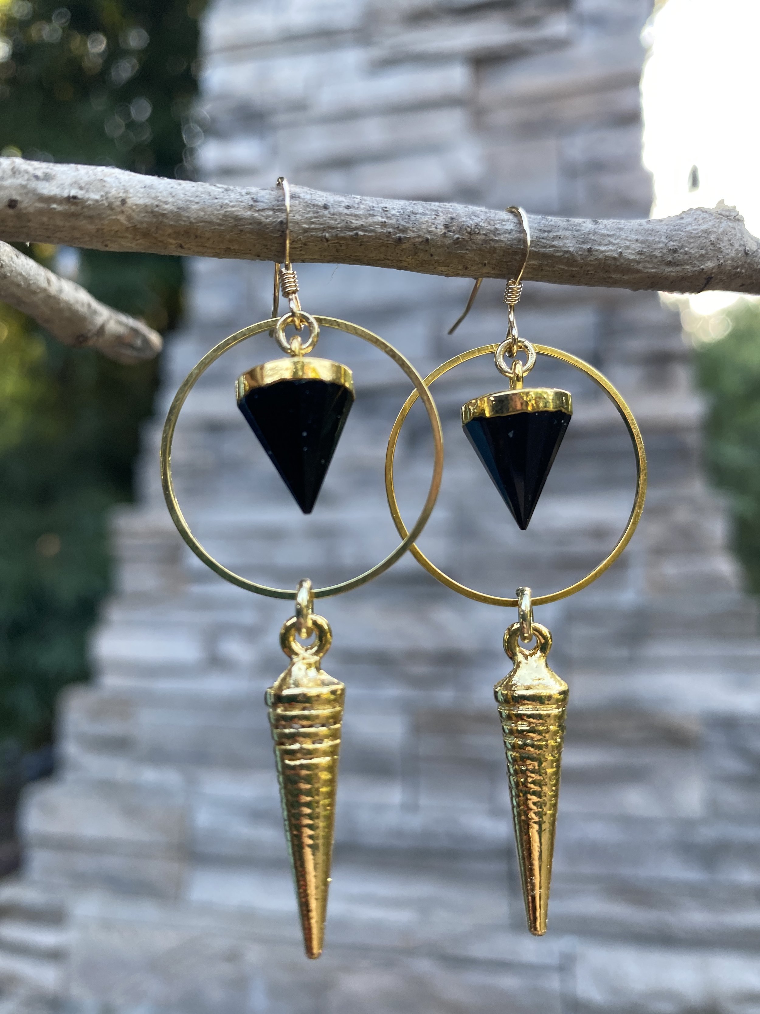 Black Onyx Gold Spikes
