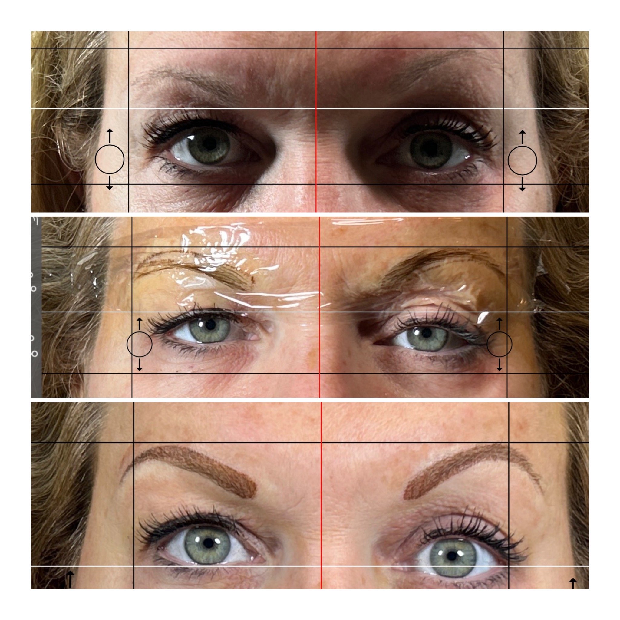 Uneven eyebrows lift and lower to even out. 