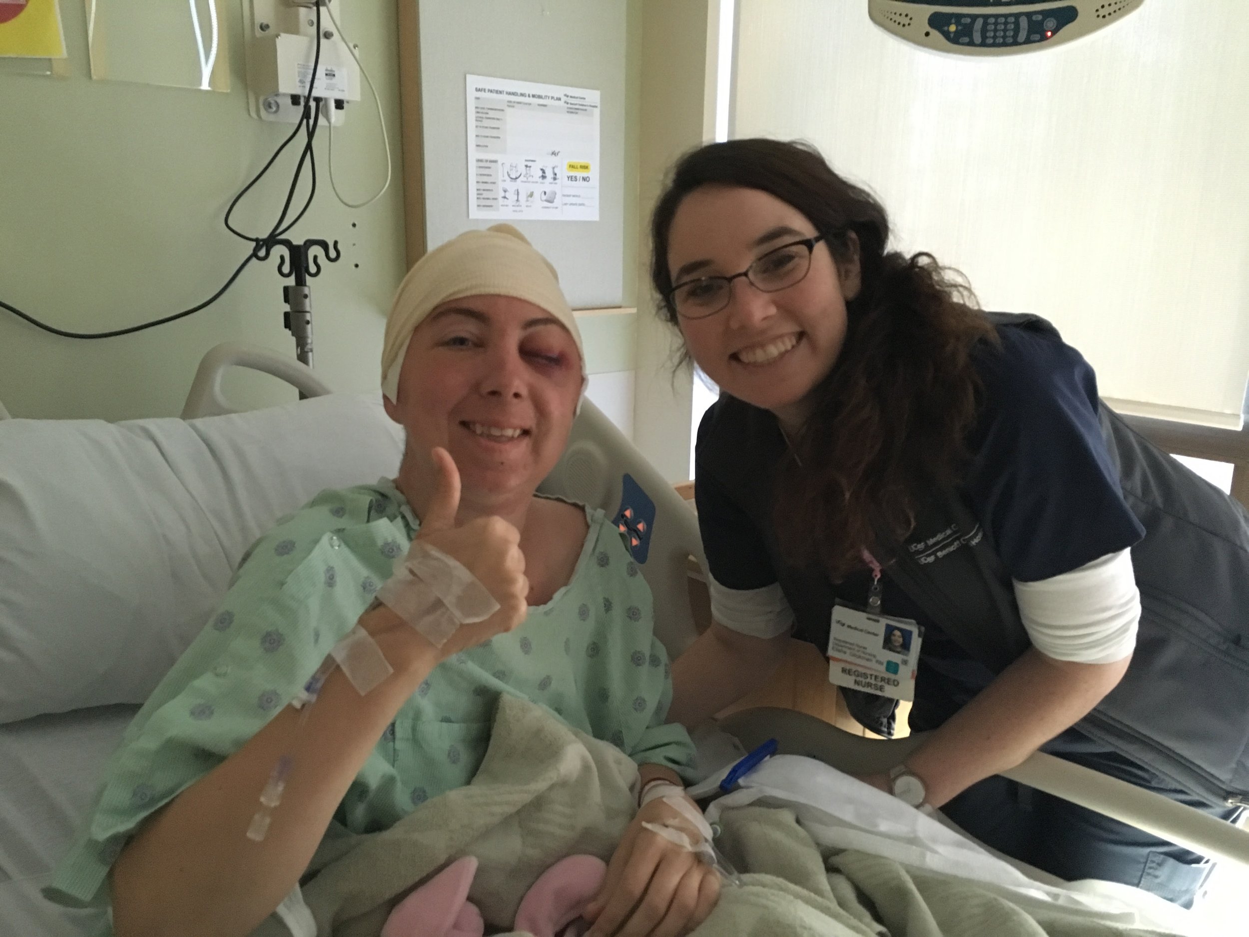 Me and Elisha on the 8th floor, neurology, at UCSF Parnassus