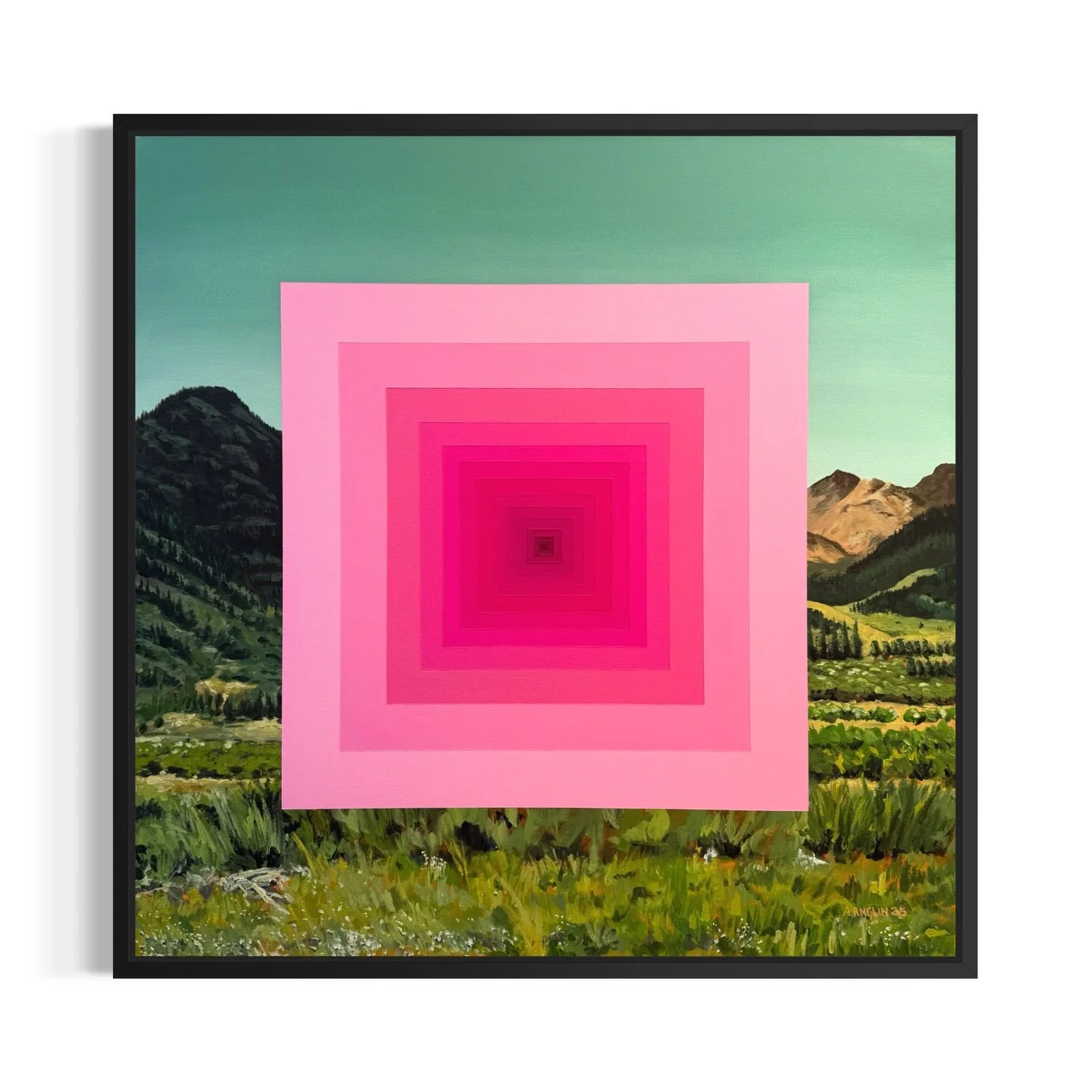 &ldquo;LATE SUMMER&rdquo; - 36x36 acrylic on canvas in a custom black floater frame. This reference photo was taken by my wife from last summer when I was in Crested Butte for an art festival. Crested Butte quickly became one of my fav mountain towns