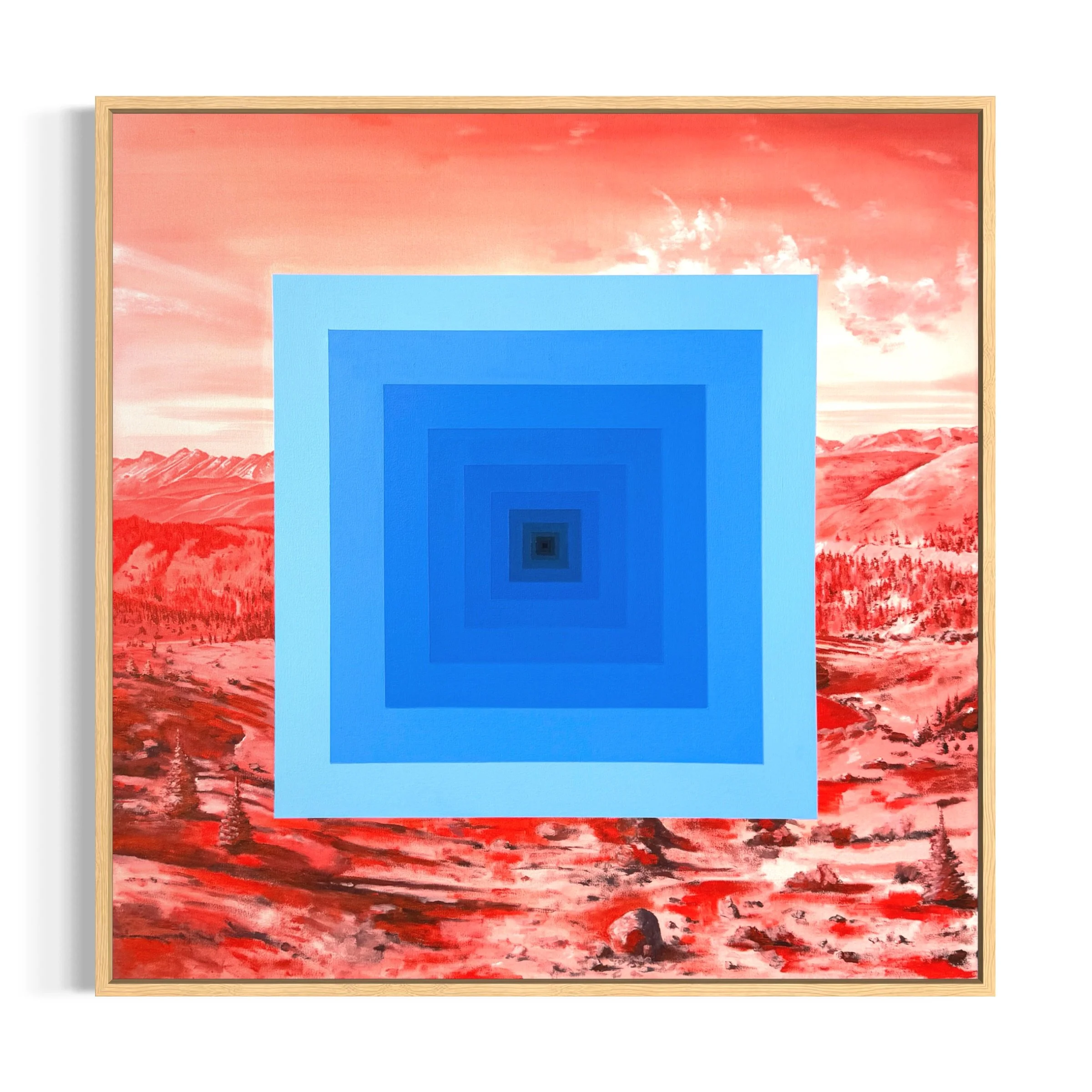 &ldquo;THOUGH HE DIED, HE STILL SPEAKS&rdquo; (1 of 2) - 48x48 acrylic on canvas. Mounted with a maple floater frame. Excited to be bringing this latest addition to my &ldquo;PORTAL&rdquo; series to Cherry Creek Arts Festival (@cherryarts) here in a 