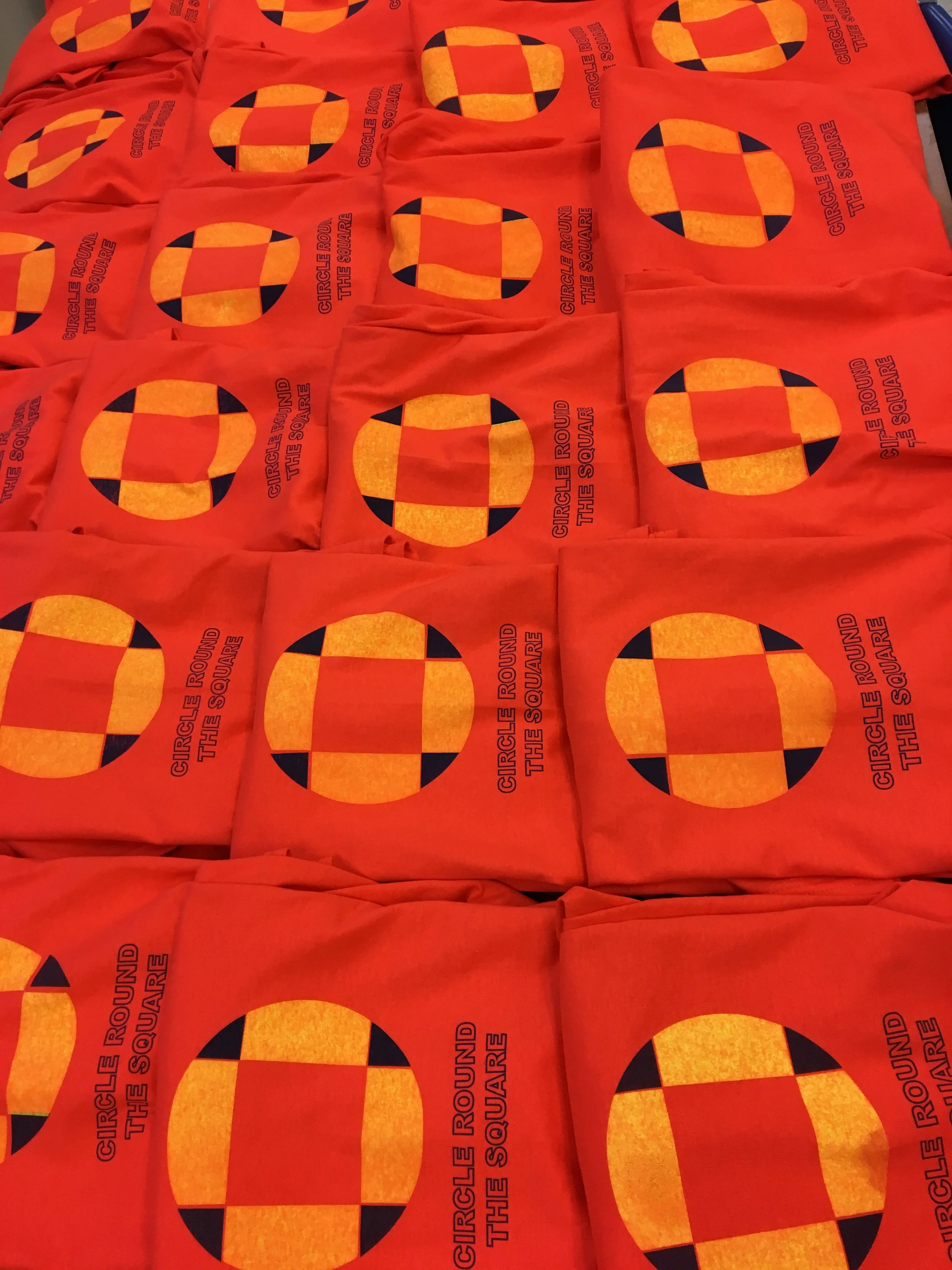 Circle Round the Square Orange t-shirts