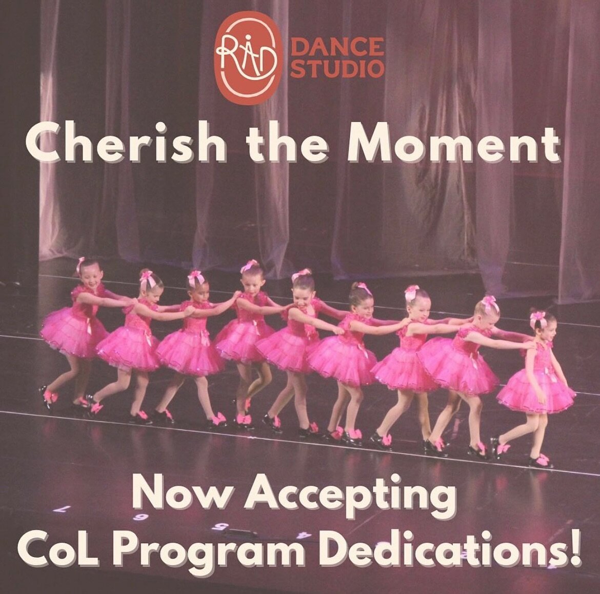 🌟 Every year RAD offers our dance families a
chance to create a personalized dedication in our one of a kind, beautiful Concert of Love Souvenir Program.

🤩 Program dedication space is limited - dedications are accepted on a first come, first serve