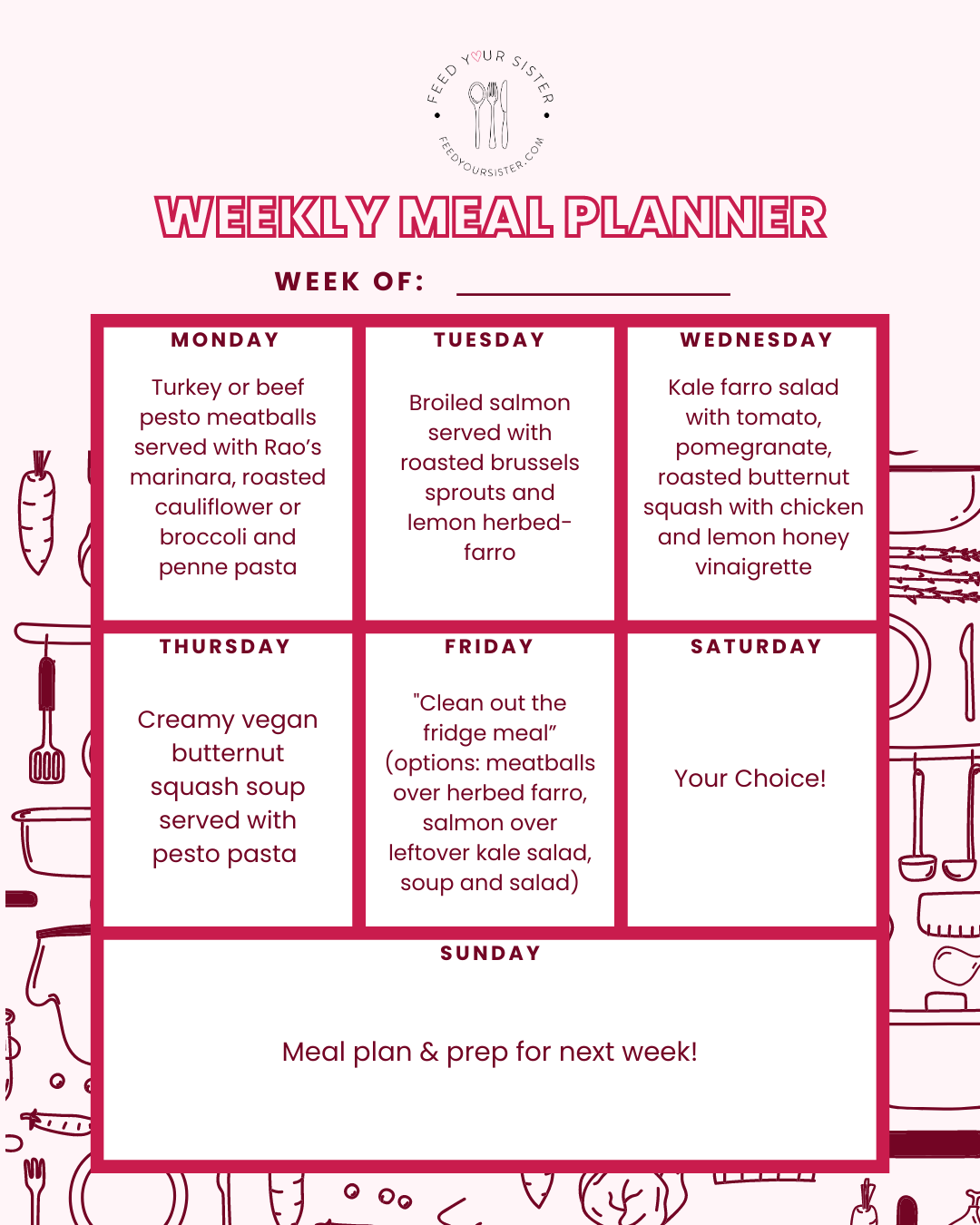 A Feed Your Sister Meal Plan for a Nourishing Week — Feed Your Sister