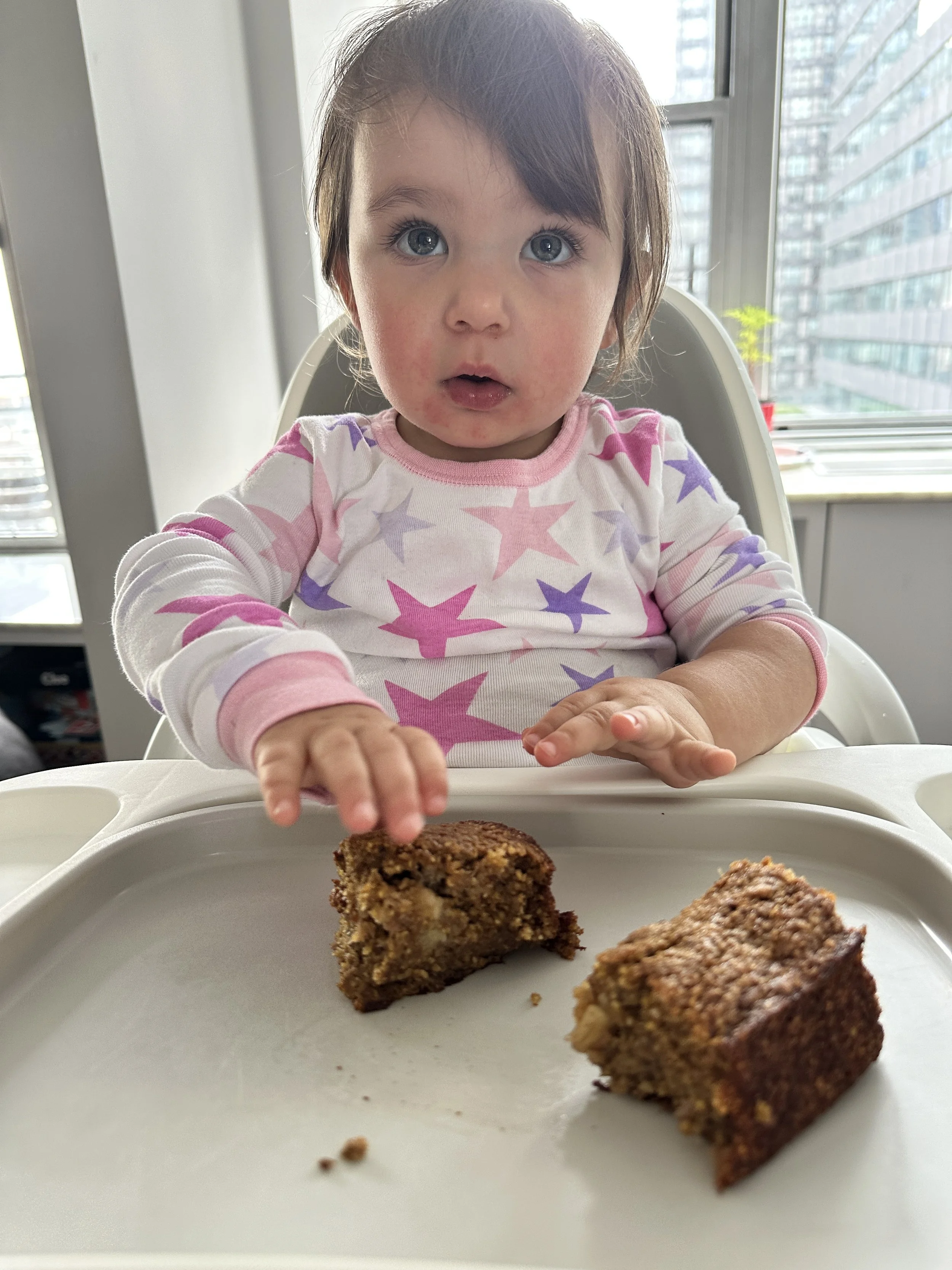 Riley Eating Chia Cornbread