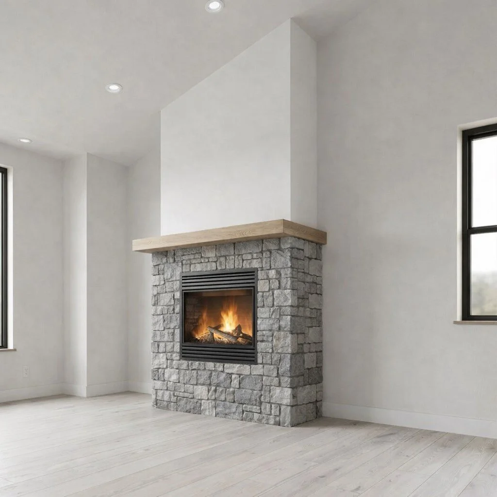  Stone up to Mantel 