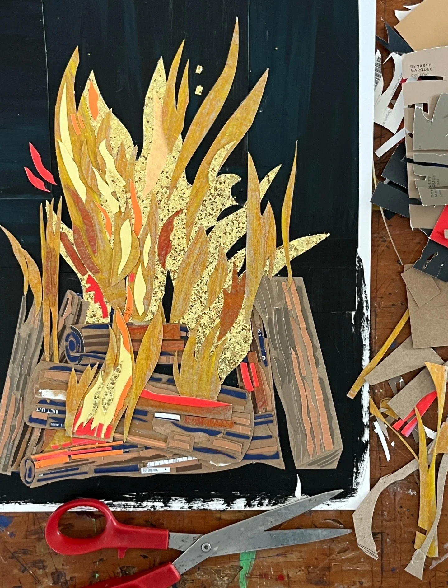 What&rsquo;s currently on my desk. Slowly building this one up, all while remembering some fires burn steady and others violently bright. 

(In progress)