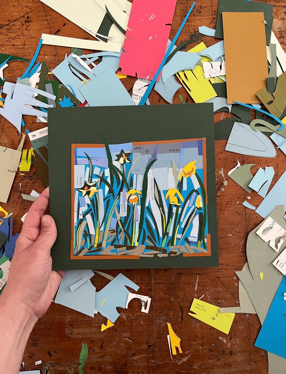 Update from the studio: working on a series of small floral originals that will be available later this summer. 

Investigating these delicate subjects in a new way by removing paper first with an x-acto knife and then collaging around those cuts and