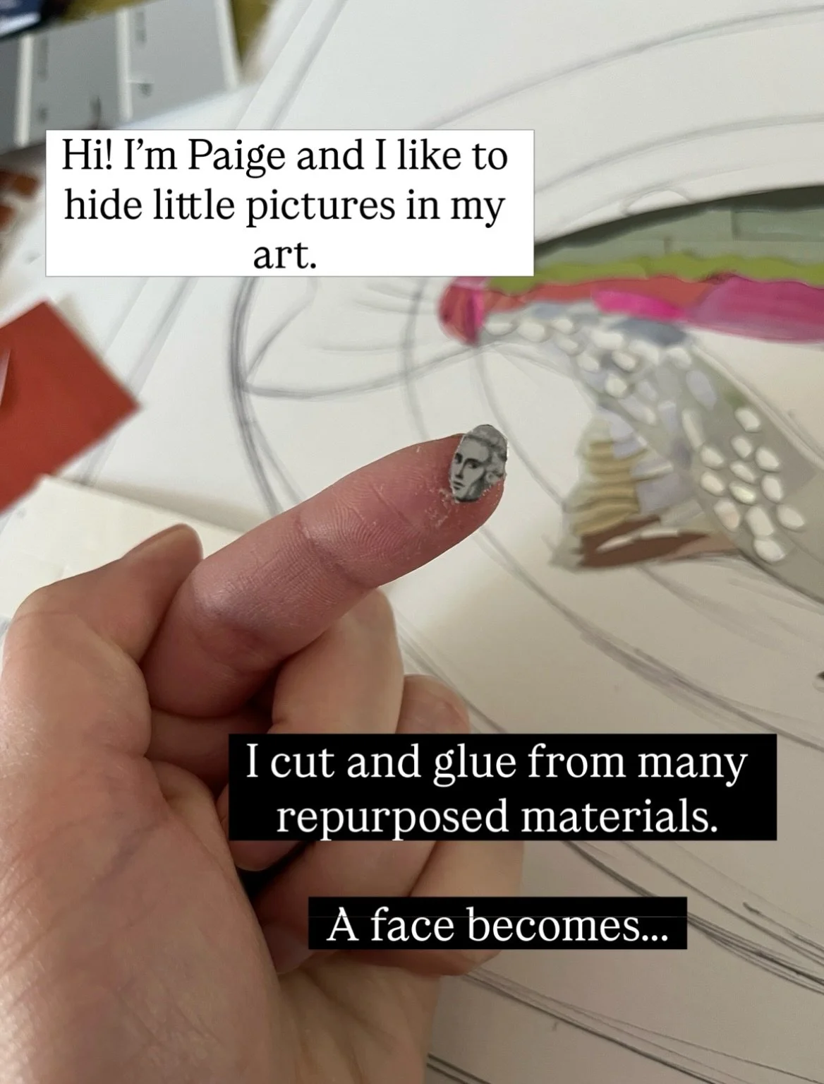 Hi, I&rsquo;m Paige and I cut thousands of pieces of (largely repurposed) paper and make art out of them! 

I studied art and used to be a painter, but that never felt quite right for me. After trying nearly every medium, I knew there was more to exp
