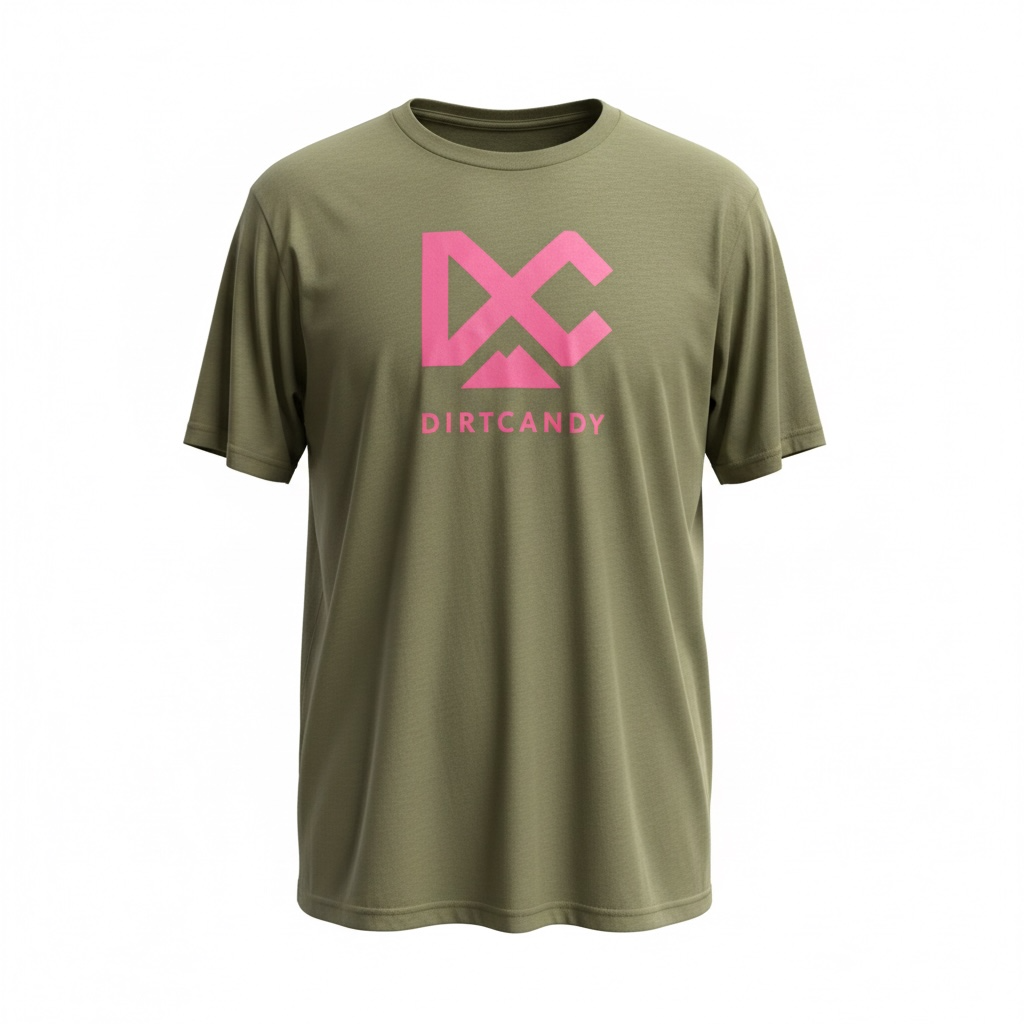Next Level T, Light Olive w/ Neon Pink DirtCandy Logo