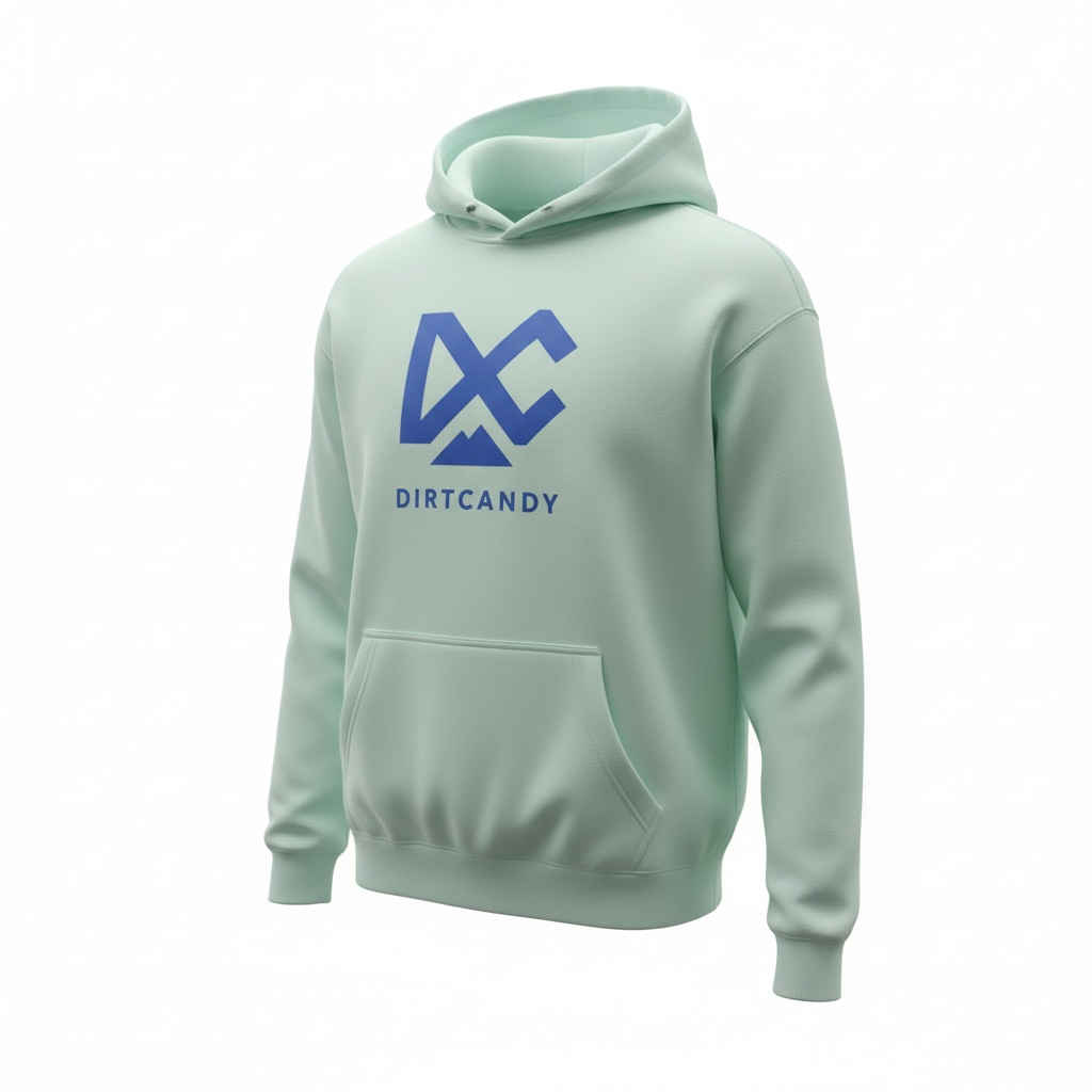 NEW- Mid-Weight Relax Hood, Sea Foam w/ Cornflower Blue Logos