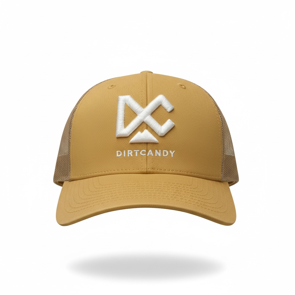 (New) Solid Amber w/ White Logo, 112 Trucker Hat