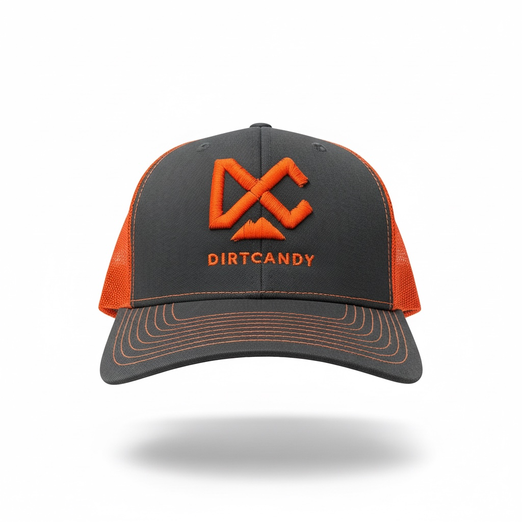 (New) Charcoal / Neon Orange w/ Neon Logo, 112 Trucker Hat