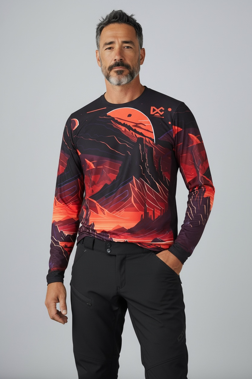 NEW Long Sleeve "Red Planet" Riding Jersey