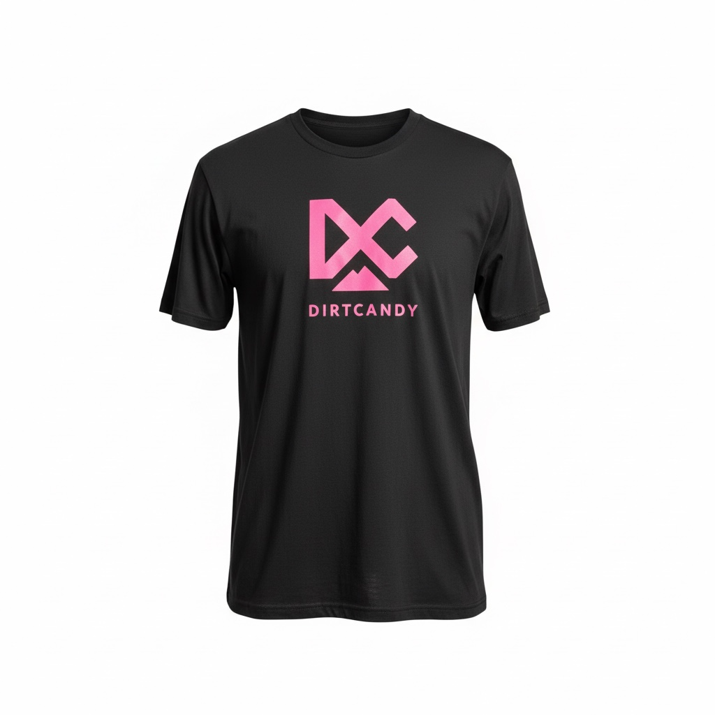 Next Level T, Black w/ Neon Pink DirtCandy Logo