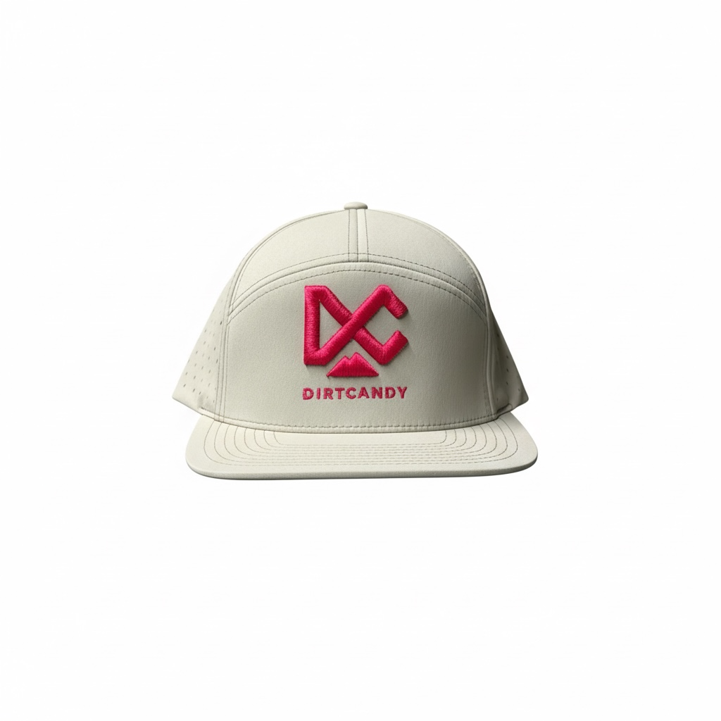 (New) Oat Milk w/ Neon Logo, Water Resistant, 7 Panel Hat