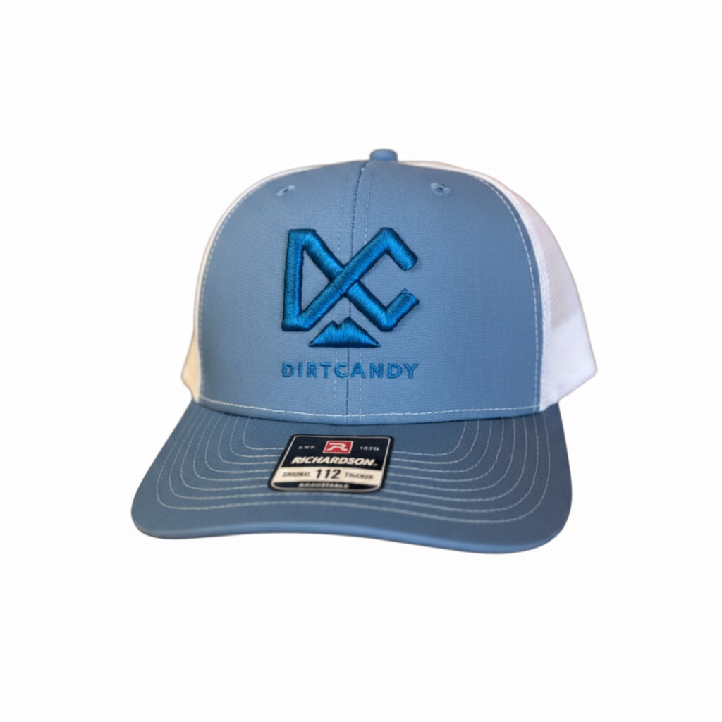 (New) Carolina Blue / White w/ Neon Blue Logo, 112 Trucker Hat