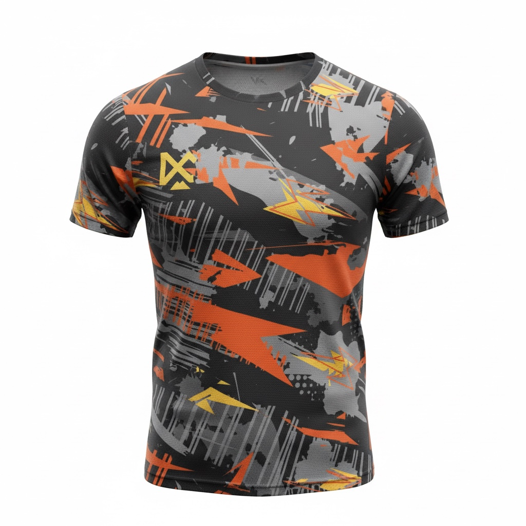 NEW Short Sleeve "Single-Track SPLASH" (Orange / Yellow / Gray)