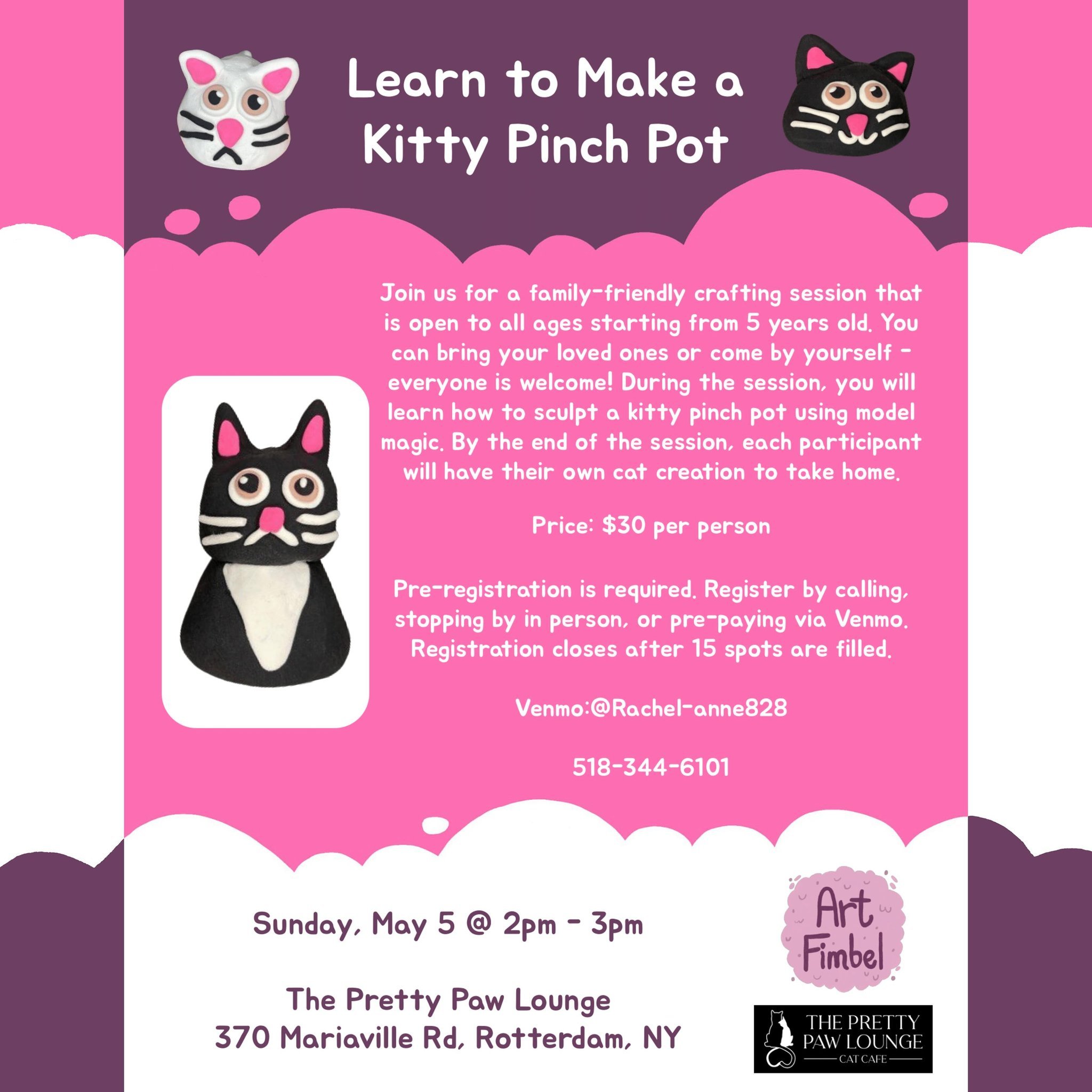 THIS SUNDAY! Join me at The Pretty Paw Lounge for a family friendly model magic crafting session. If you have any questions, don&rsquo;t hesitate to ask! 💜🩷

#artistsofinstagram #artistsoftiktok #smallartist #smallartaccount #illustrationartists  #