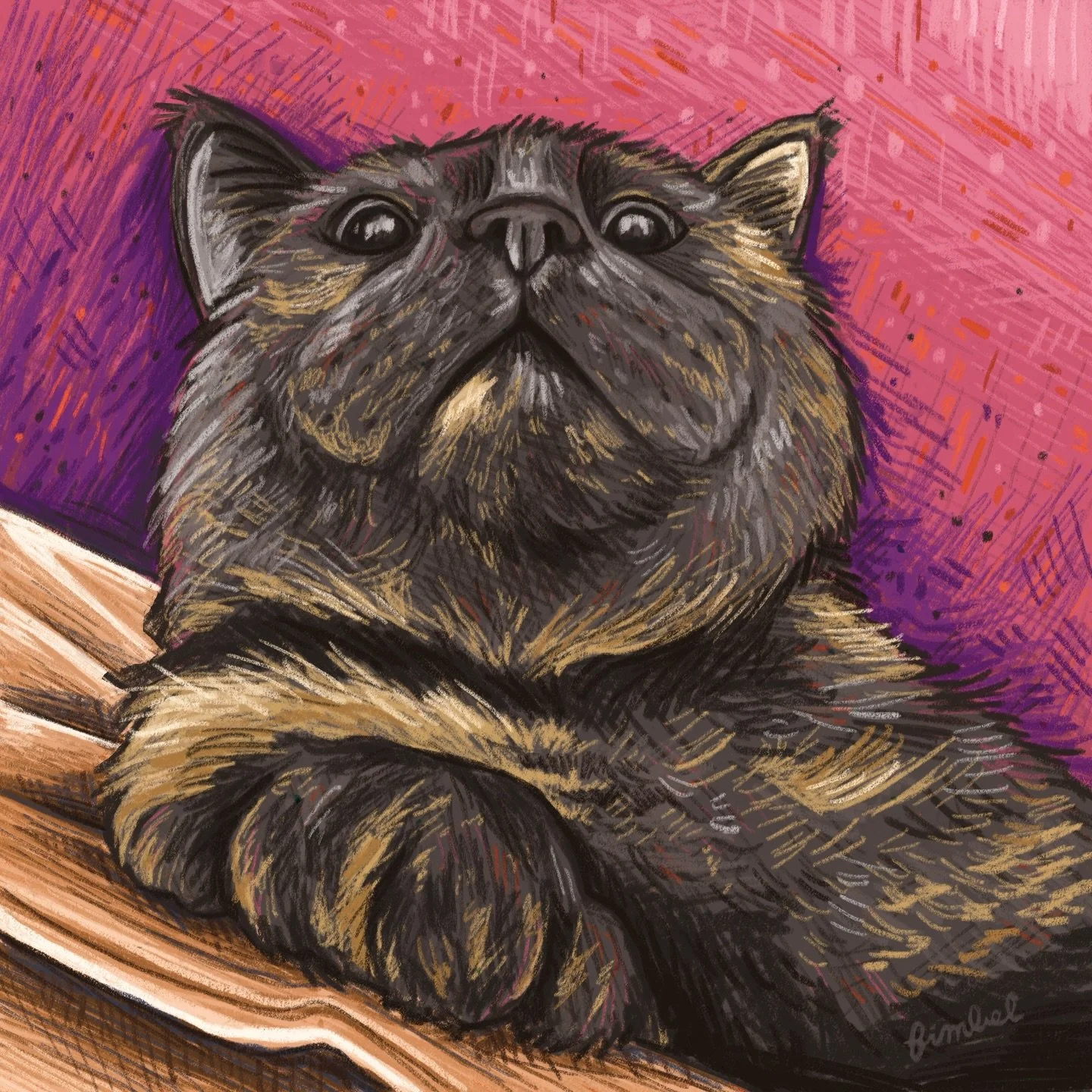 Here&rsquo;s Mouse! 🐈&zwj;⬛ I shared the sketch yesterday.