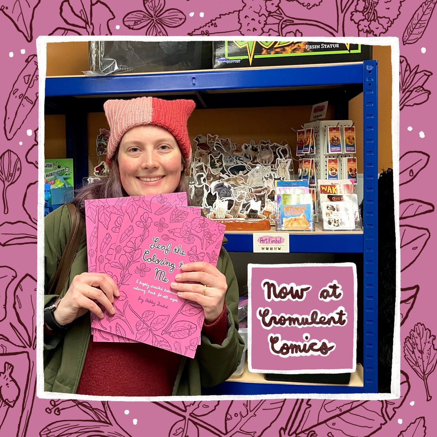 I stopped by @cromulentcomics today for the second Friday in a row. On this visit, I brought some of my first coloring book, &ldquo;Leaf the Coloring to Me: A Highly Detailed Botanical Coloring Book for All Ages.&rdquo; Most of my followers know me f