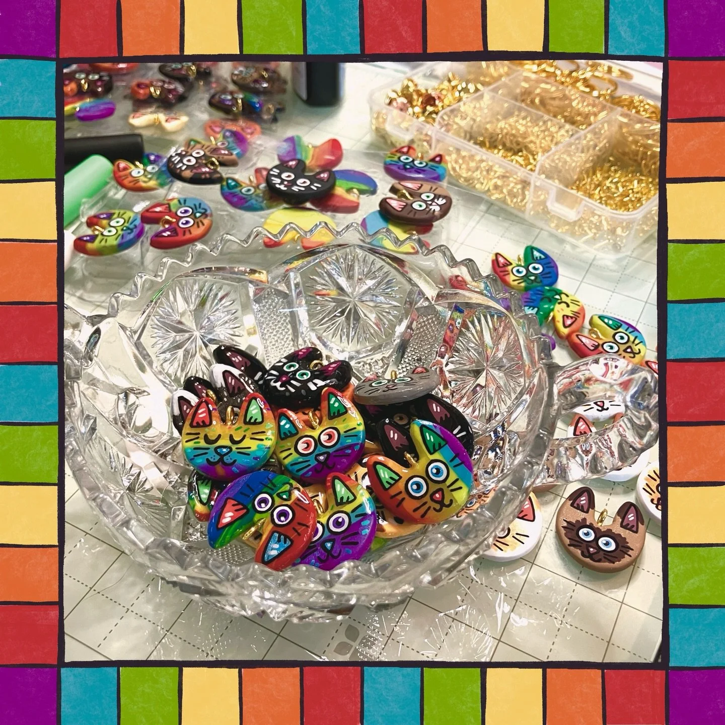 I&rsquo;ve been making a ton of keychains lately because I&rsquo;m about to have a very busy May and June! I&rsquo;ve also added a few shops to my plate (which also need keychains). 

I&rsquo;ve got two events this weekend, and fortunately, it looks 