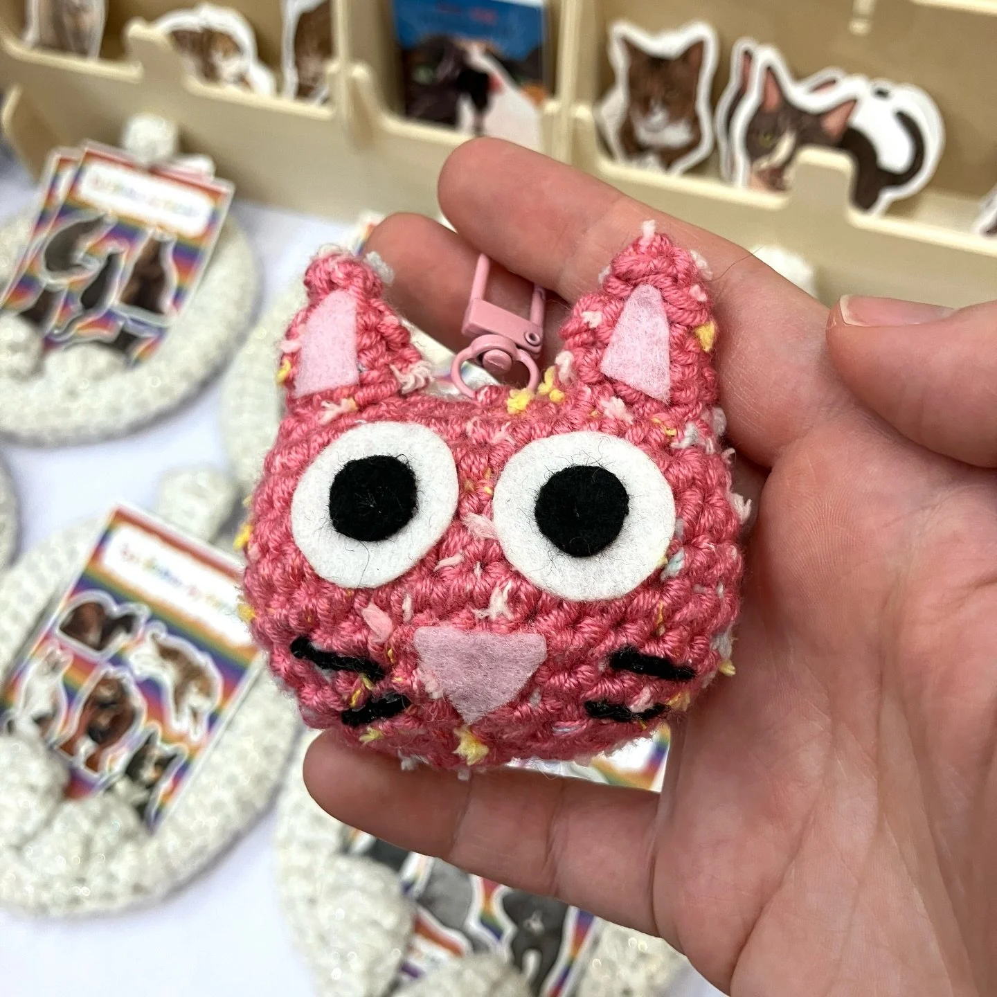 I&rsquo;m back at @saratogacomiccon for day 2! I&rsquo;ve rearranged my table a bit since yesterday - and I&rsquo;m happy to debut my little crochet kitty keychains! You can find me upstairs. Whatever doesn&rsquo;t sell will be available next weekend
