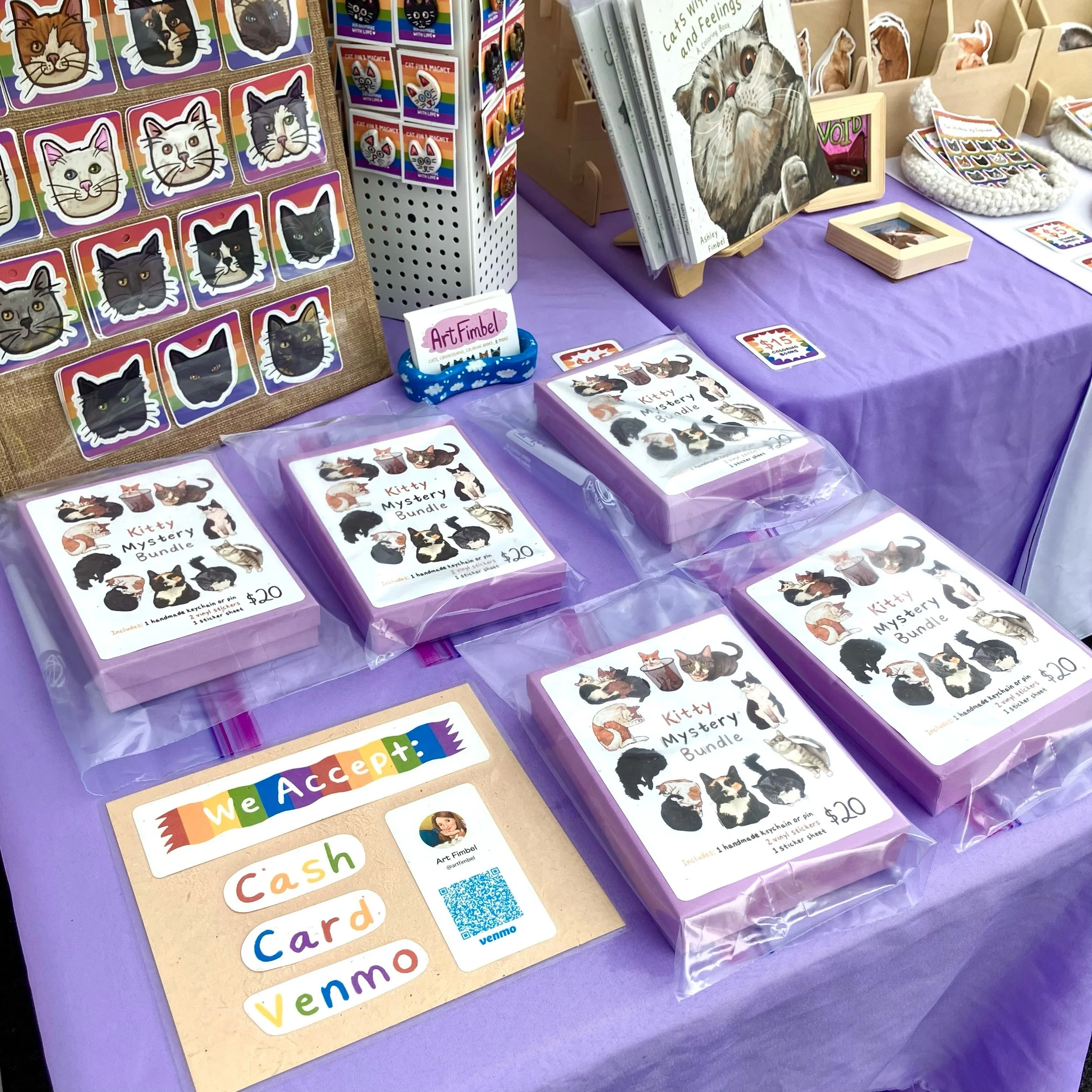 This morning on my way to Tulip Fest, I made an emergency grocery stop for some ziplock bags. My display has definitely looked better, but I&rsquo;d rather some goofy packaging over ruined coloring books and mystery bags!

I&rsquo;m here in Washingto