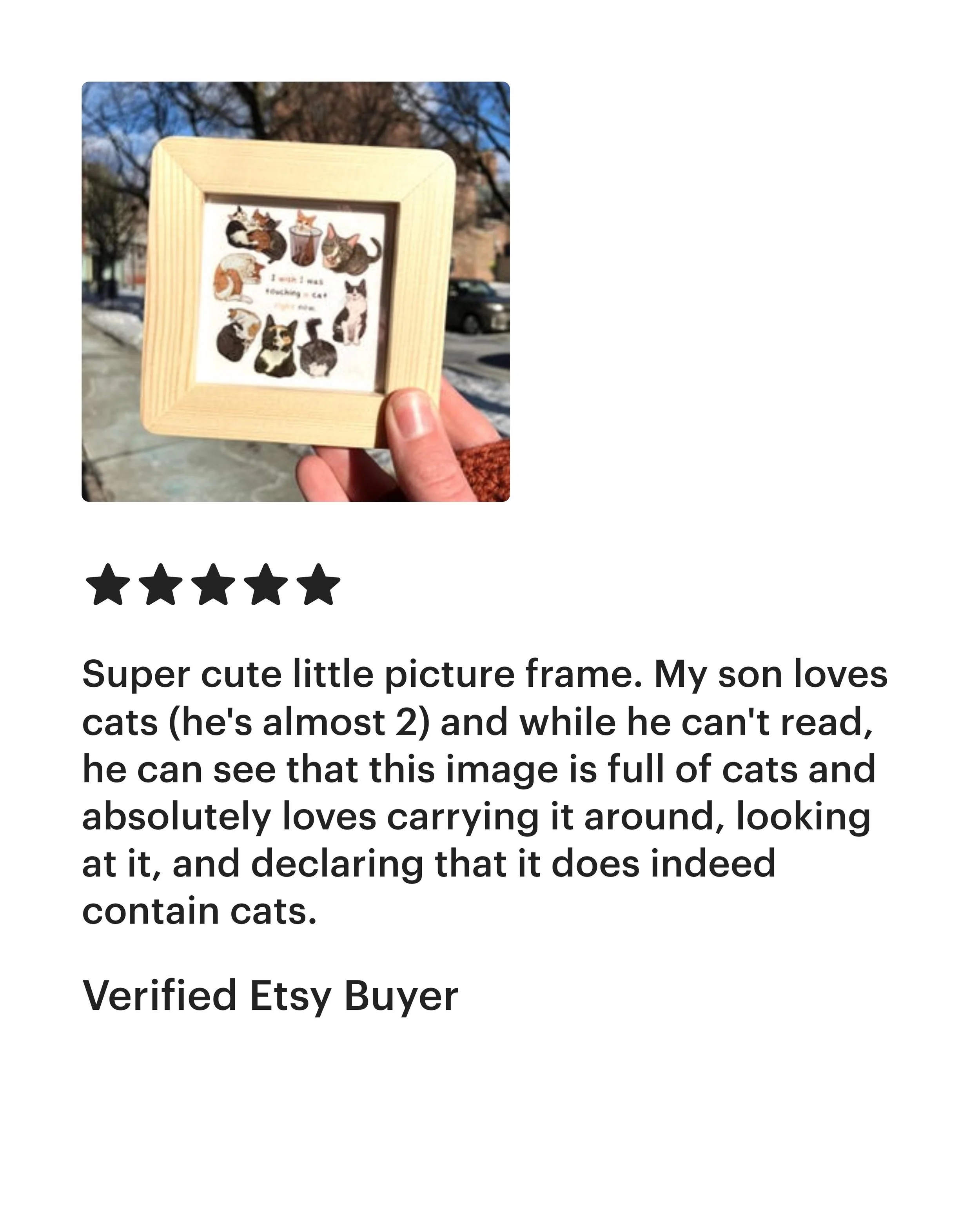 Sooooo this morning I received the absolute best Etsy review ever. 😭😭💛 I love children.

Also I added some cat photos just cause