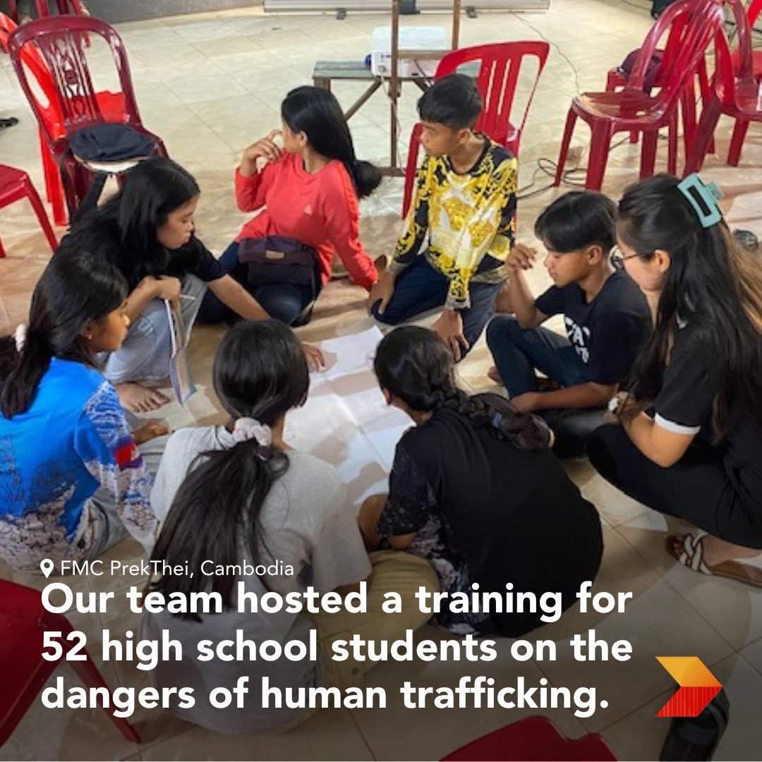Last week our amazing team in Cambodia hosted a training for 52 high school students on the dangers of human trafficking. Along with their dedication to educating students, they initiated a savings group for 14 young employees, to foster financial fr